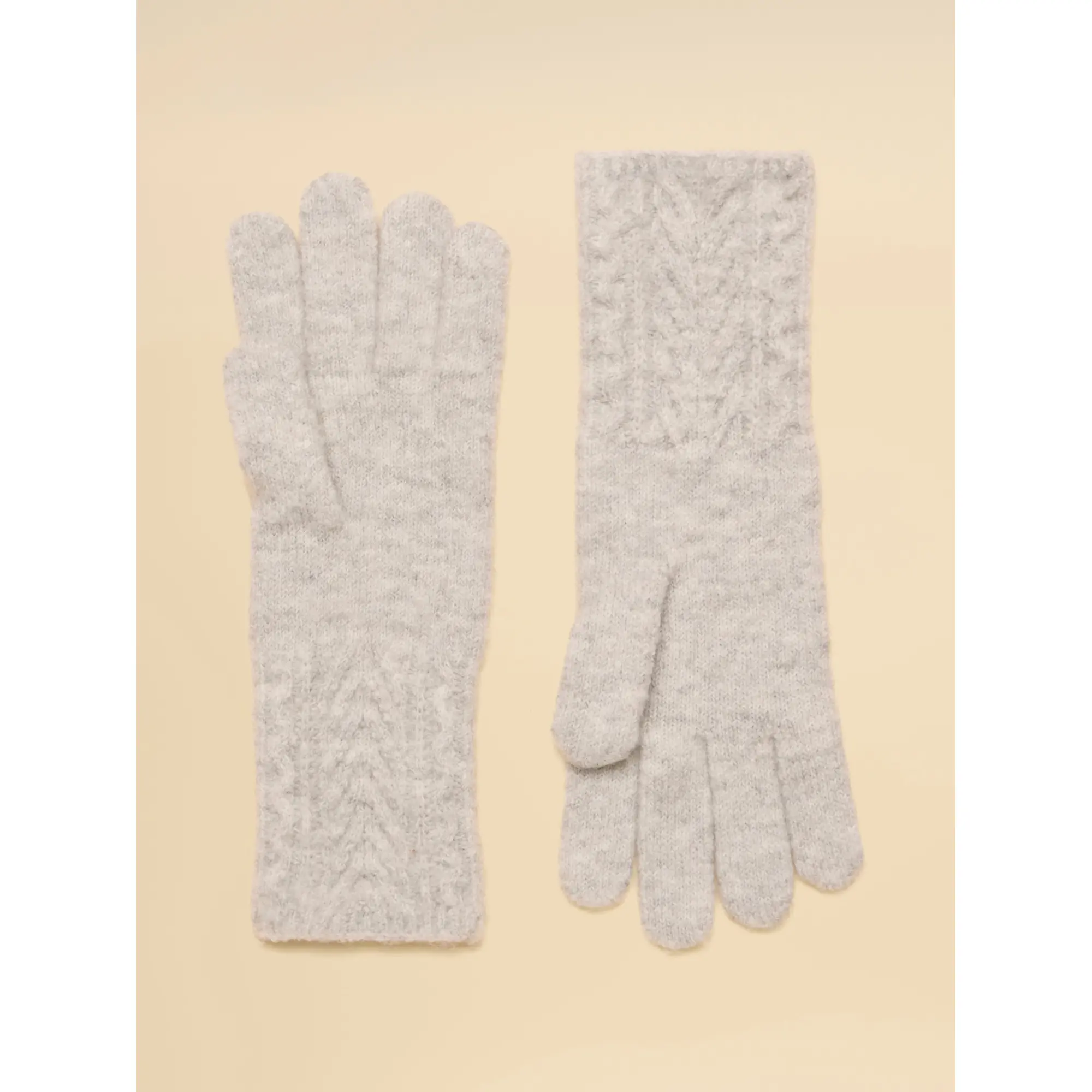 Product image 2 of 3 of Joules Women's Knitted Cable Gloves - Grey