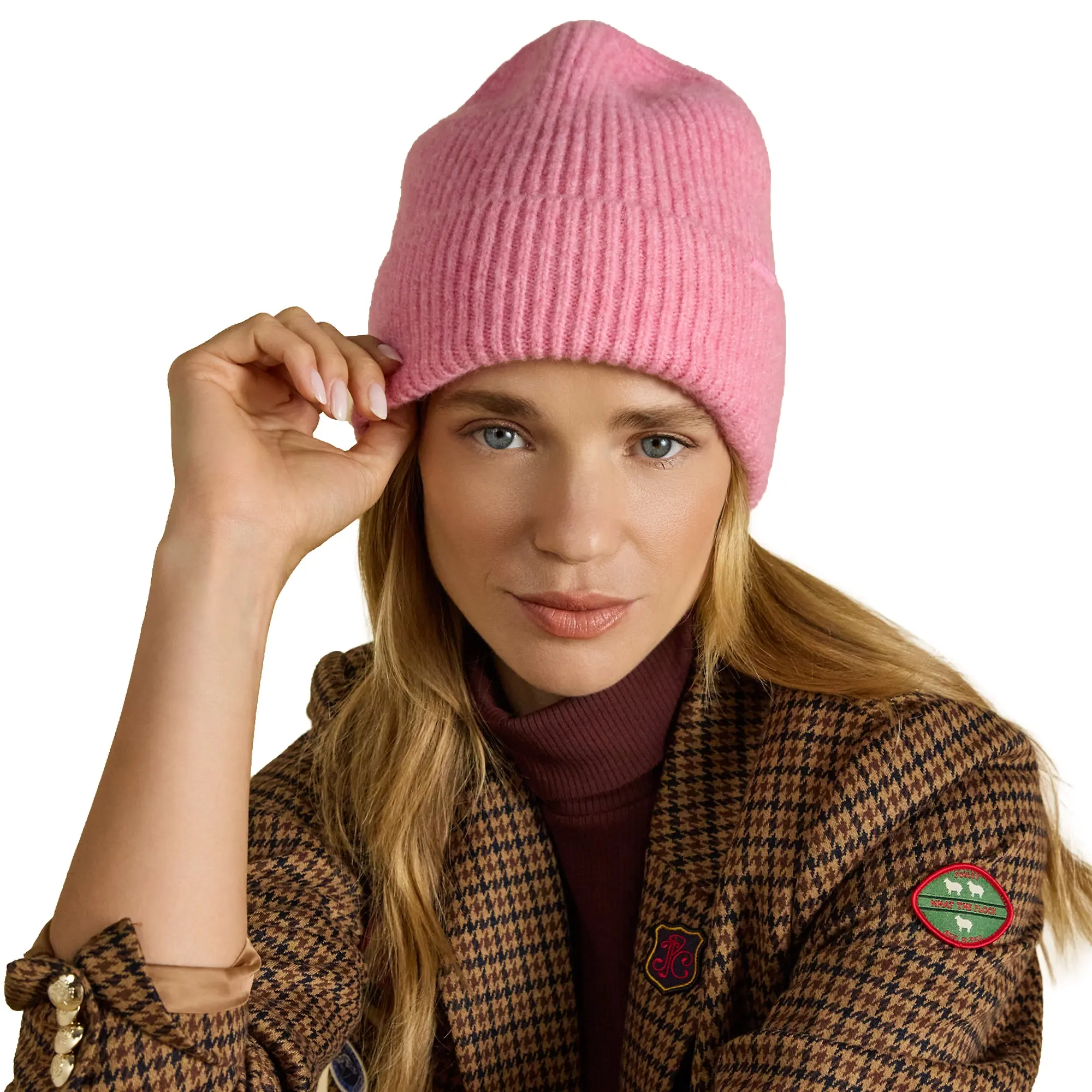 Product image 1 of 5 of Joules Women's Fine Knit Beanie Hat - Pink