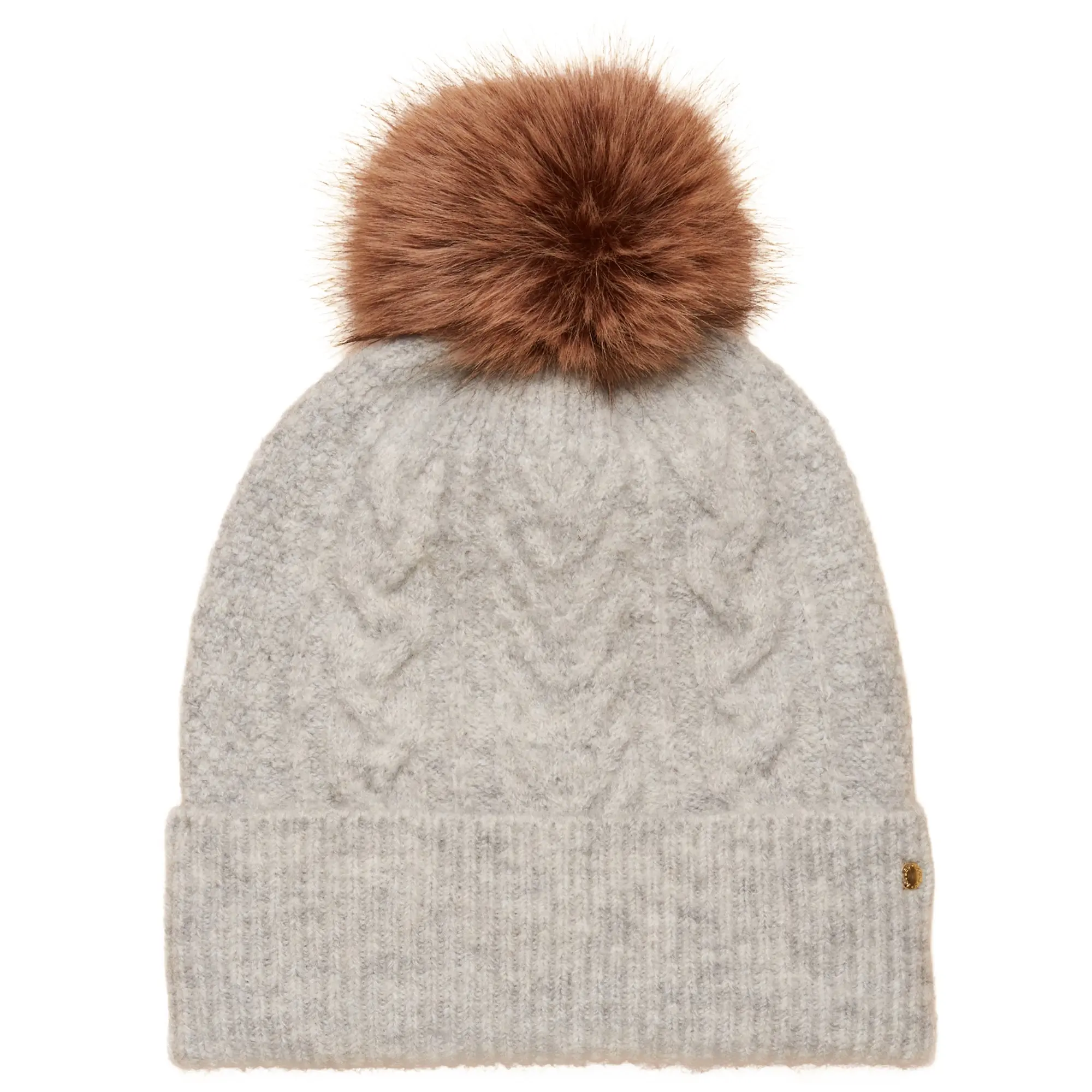 Product image 1 of 4 of Joules Women's Cable Bobble Hat - Grey