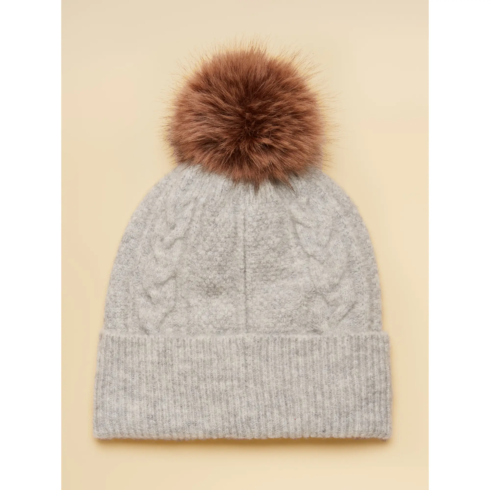 Product image 2 of 4 of Joules Women's Cable Bobble Hat - Grey