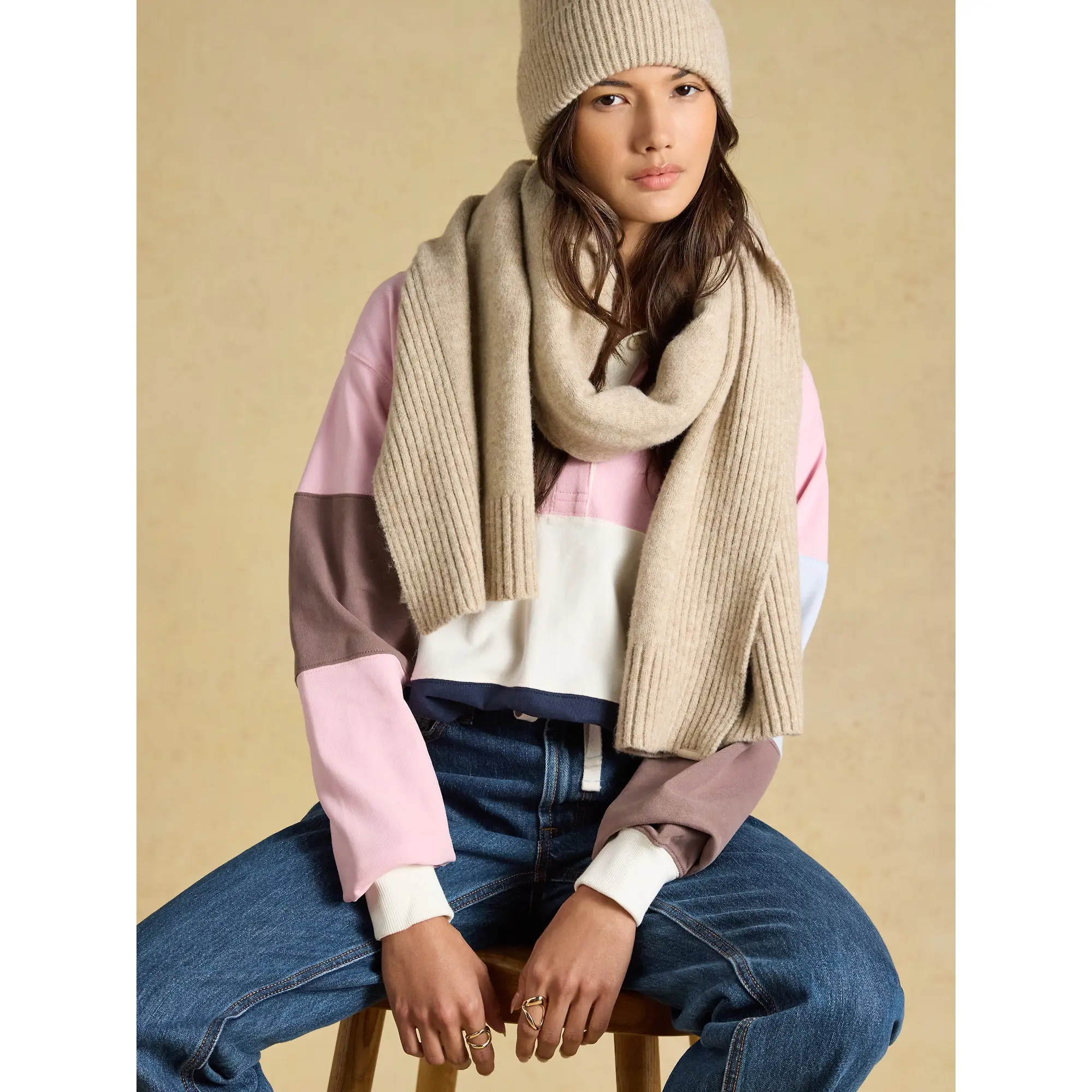 Product image 2 of 6 of Joules Women's Fine Knit Scarf - Oatmeal