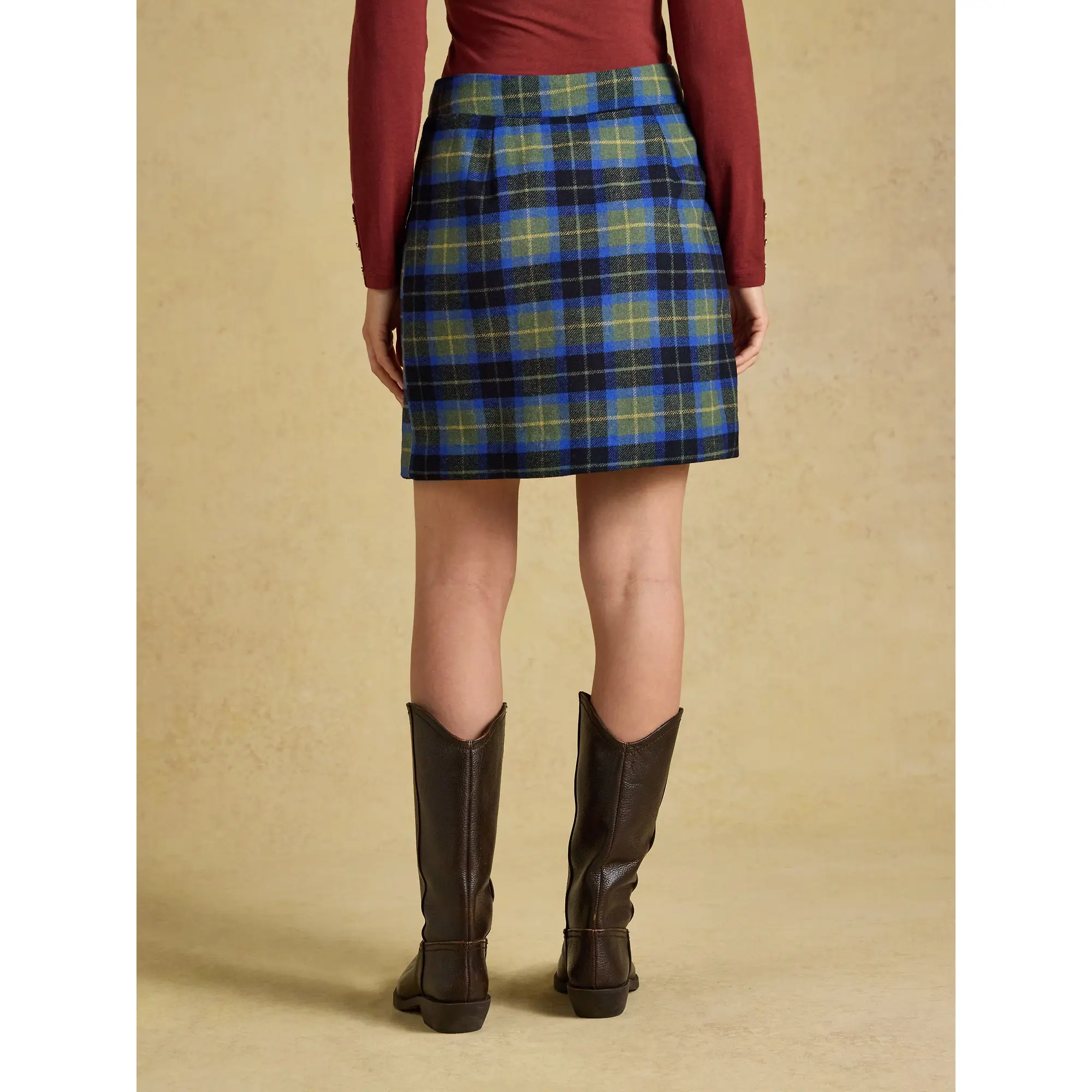 Product image 3 of 6 of Joules Women's Wrenley Wrap Skirt - Green Check