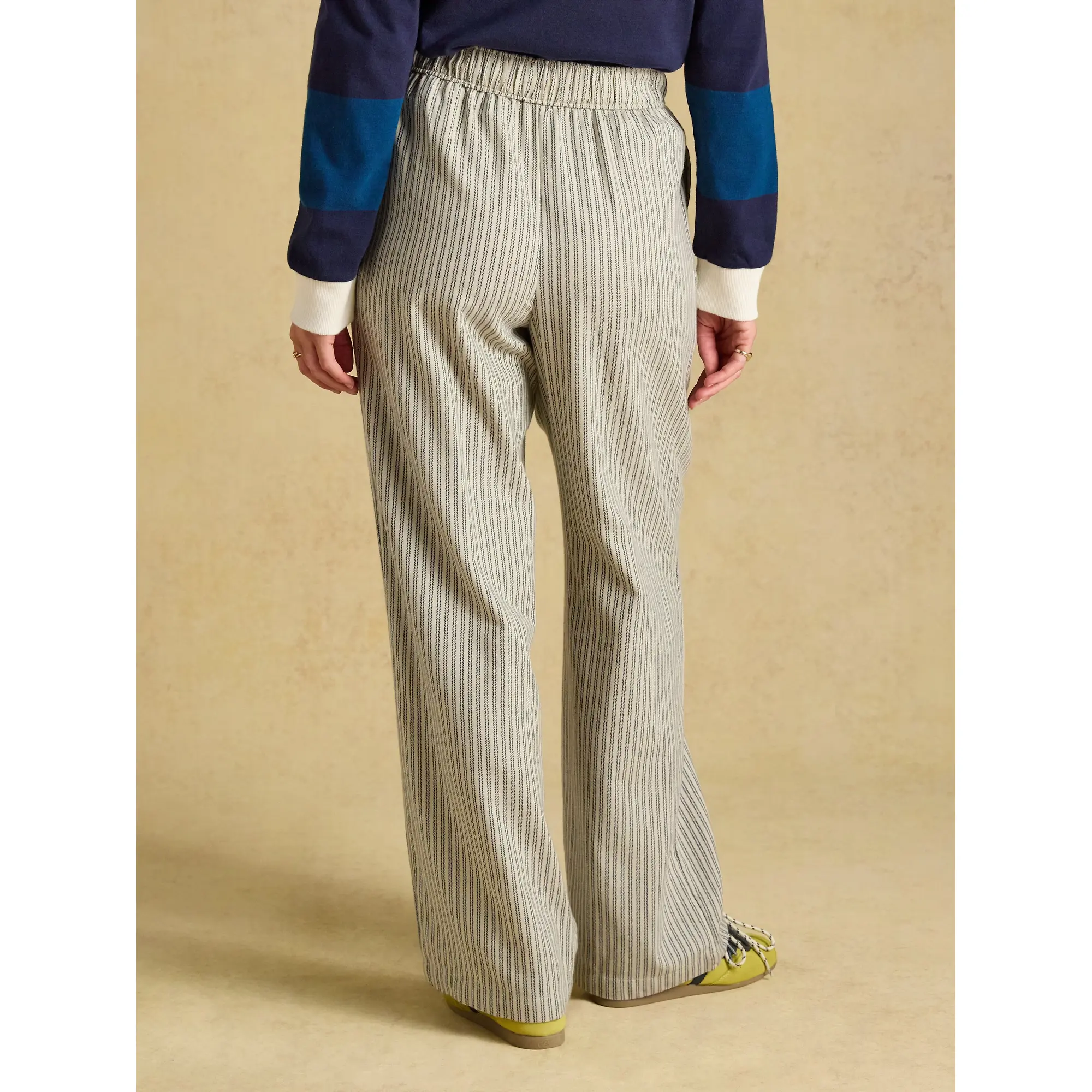 Product image 5 of 9 of Joules Women's Flannel Hallie Pull-On Trousers - Navy Stripe