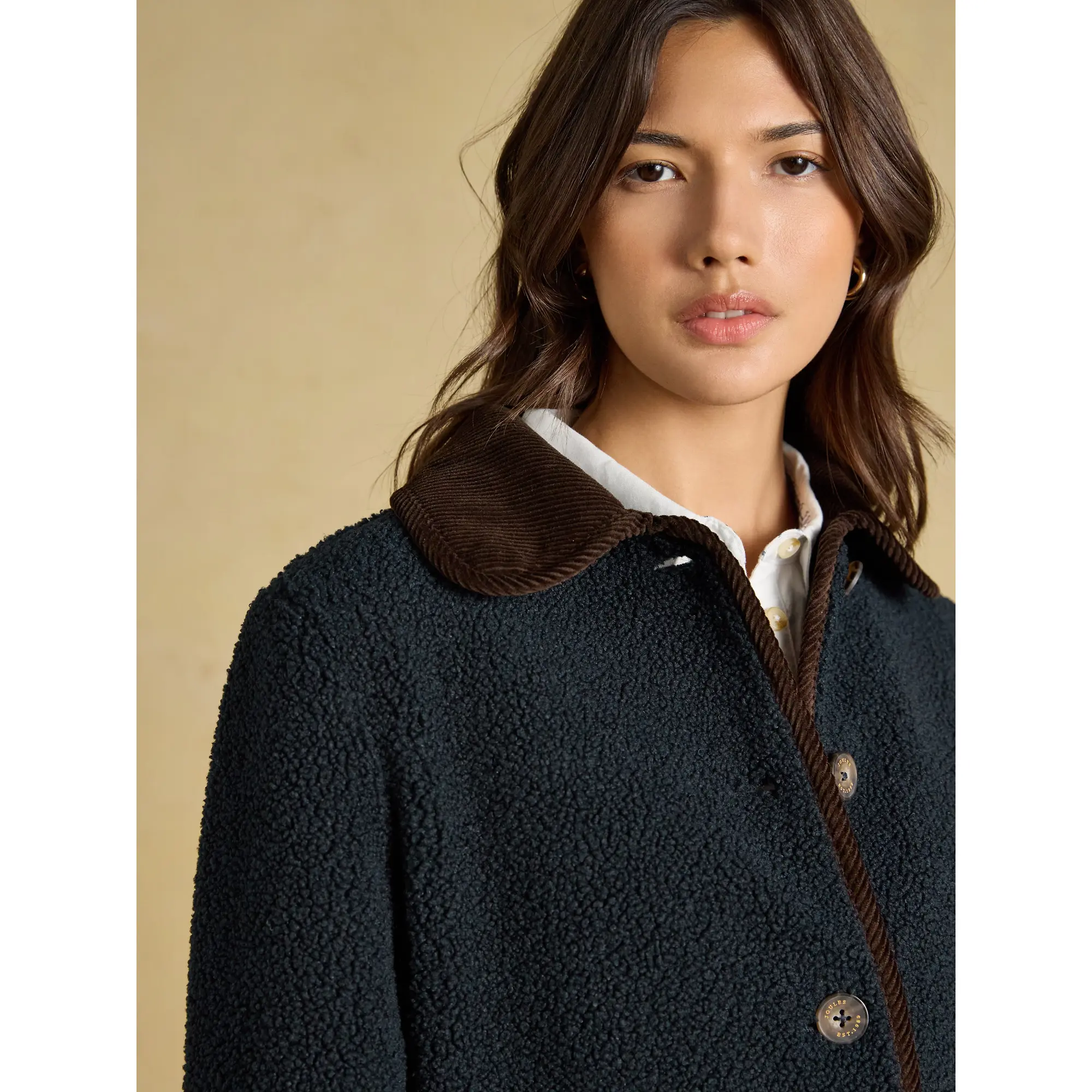 Product image 6 of 7 of Joules Women's Sadie Button Through Fleece Jacket - Navy