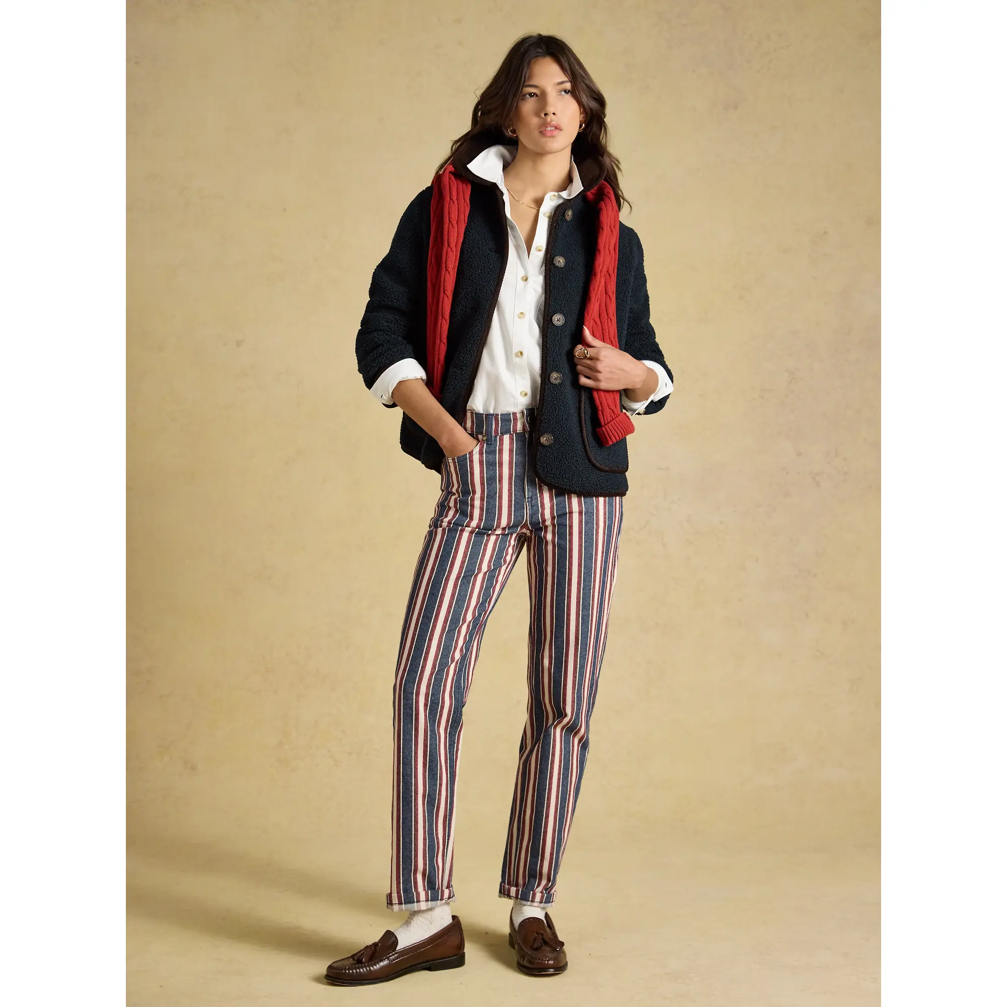 Product image 7 of 7 of Joules Women's Sadie Button Through Fleece Jacket - Navy