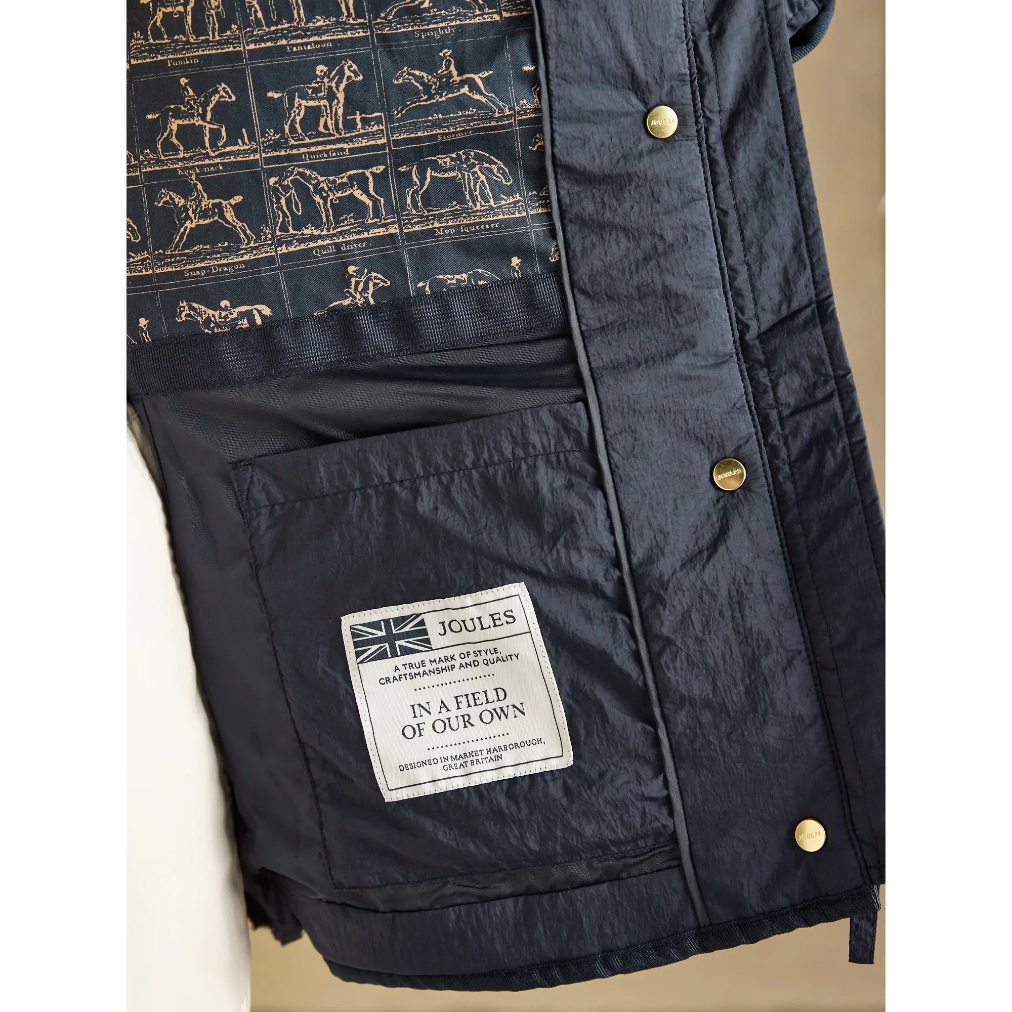Product image 10 of 10 of Joules Women's Highclere Showerproof Diamond Quilted Jacket - Navy