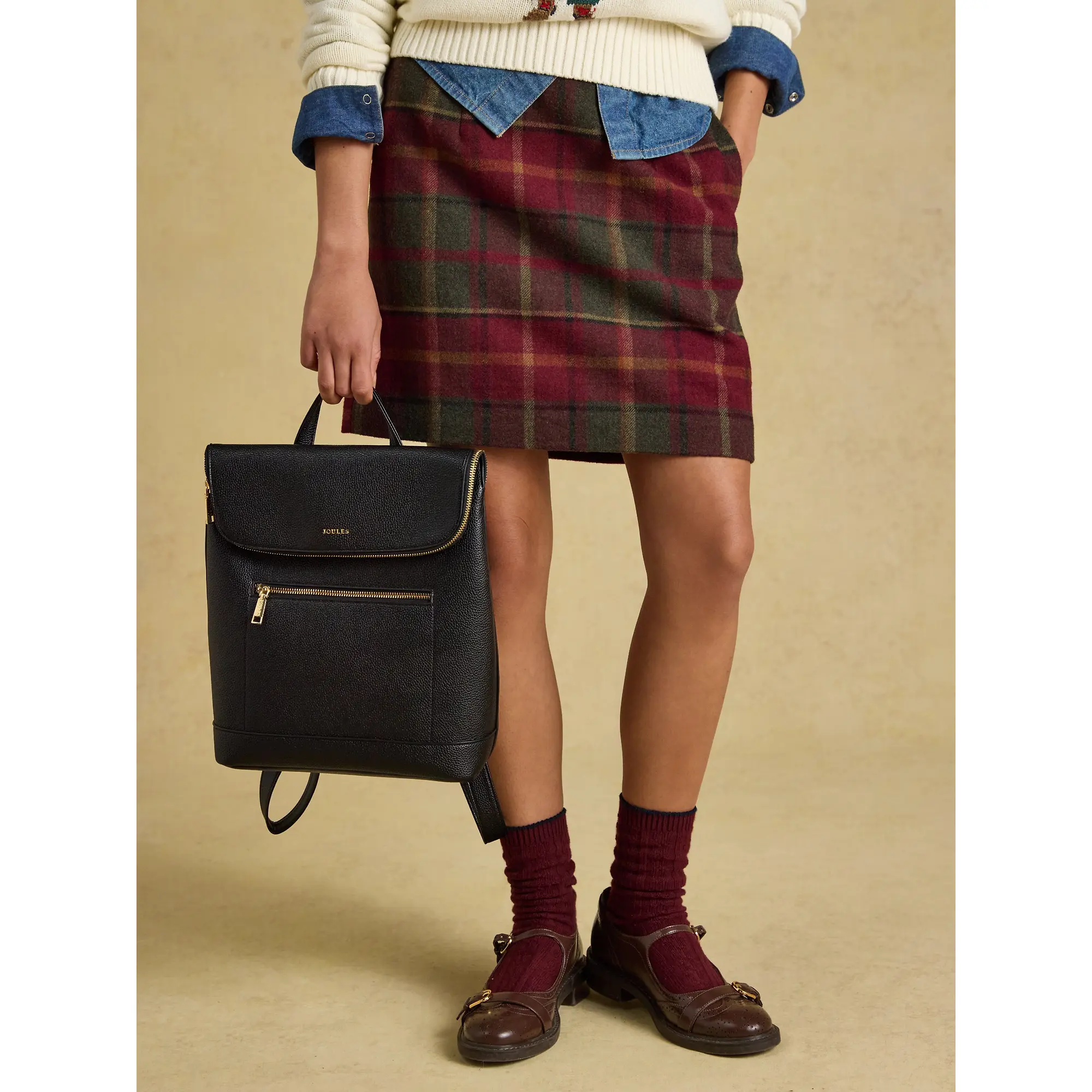 Product image 6 of 6 of Joules Women's Bramble Short Tweed Wool Blend Skirt - Rusland Check