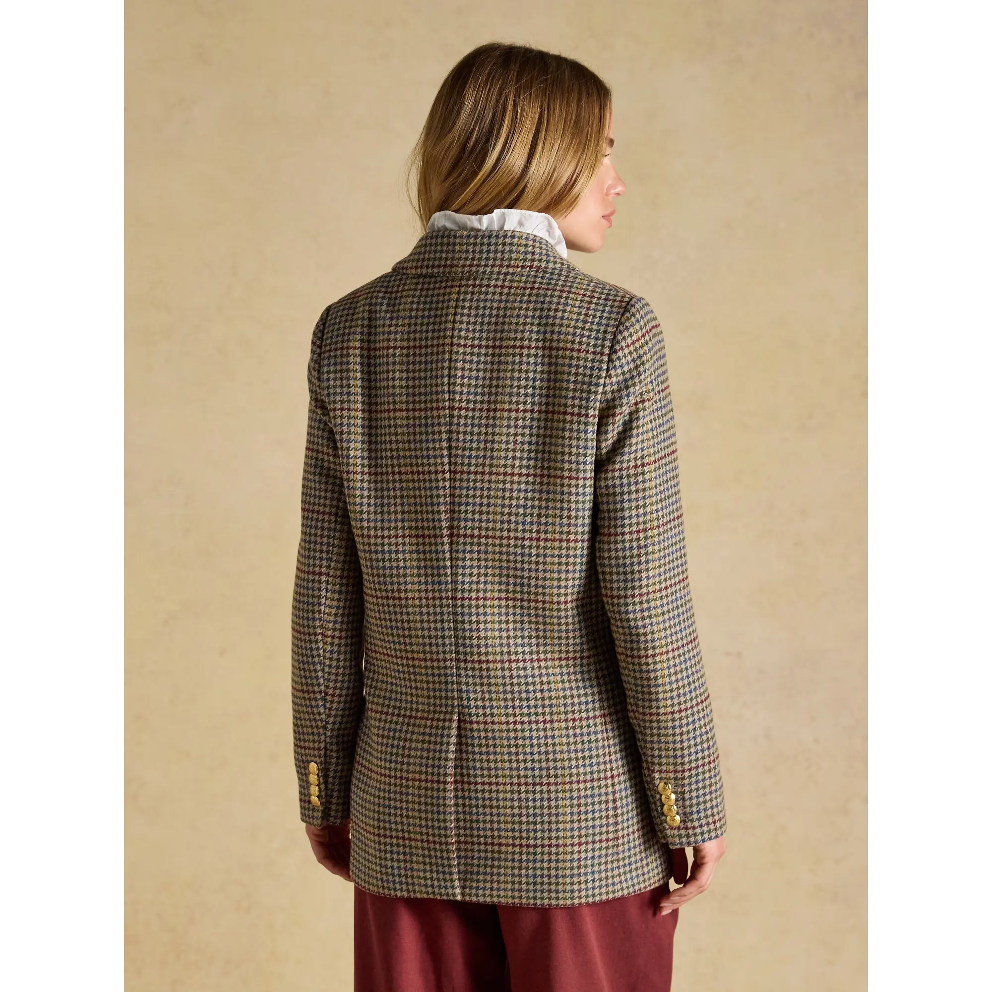 Product image 3 of 10 of Joules Women's Hackmore Check Relaxed Fit Tweed Blazer With Wool - Elton Tweed