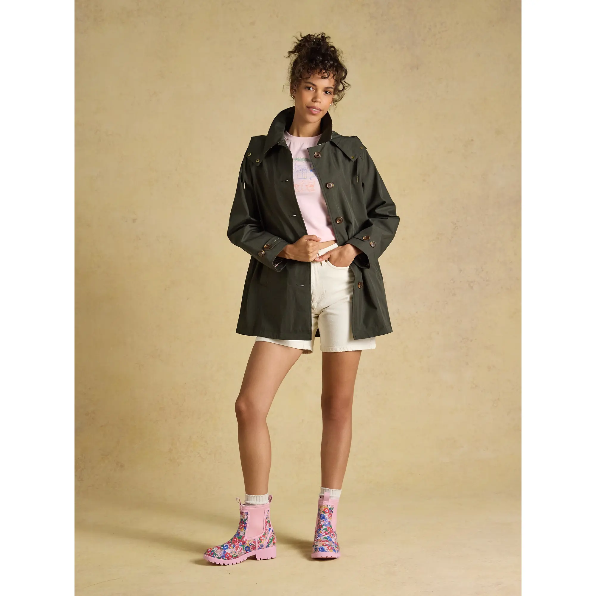 Product image 6 of 10 of Joules Women's Rainmore Raincoat - Khaki Green