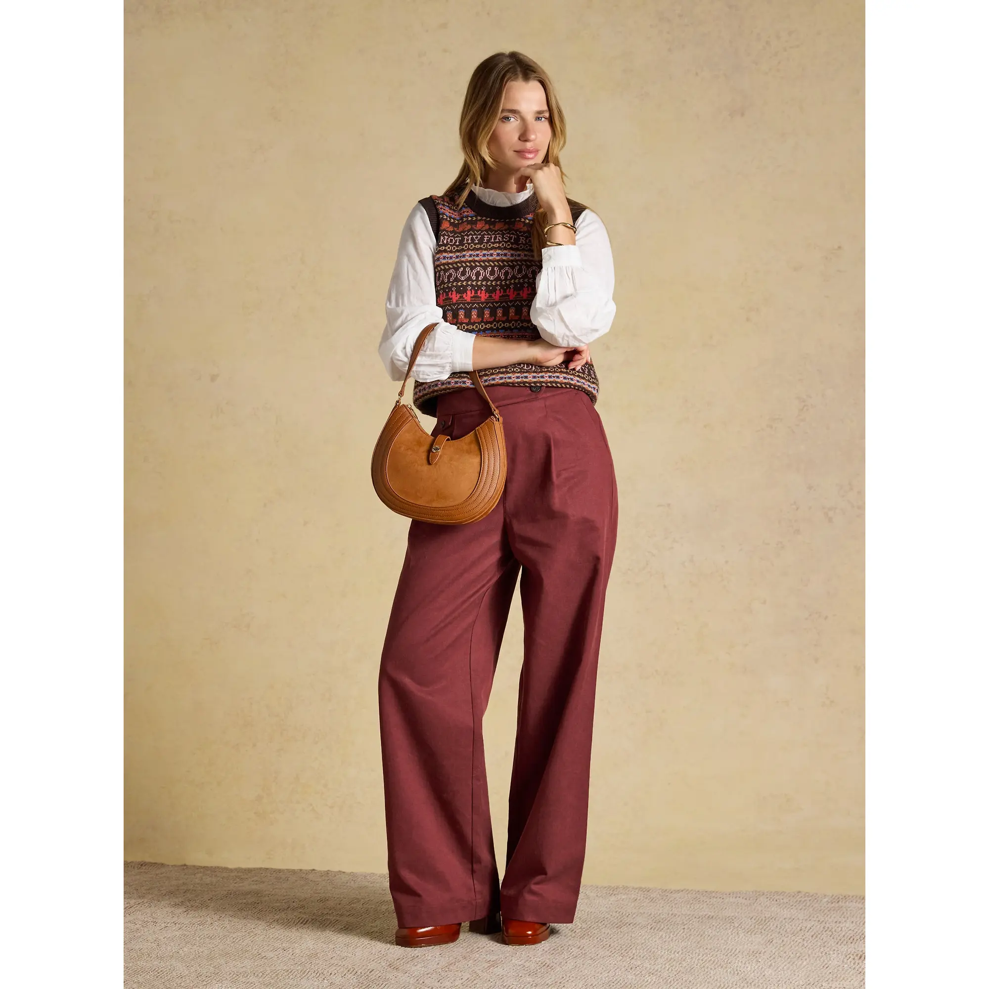 Product image 3 of 8 of Joules Women's Crossbody Saddle Bag - Tan Brown