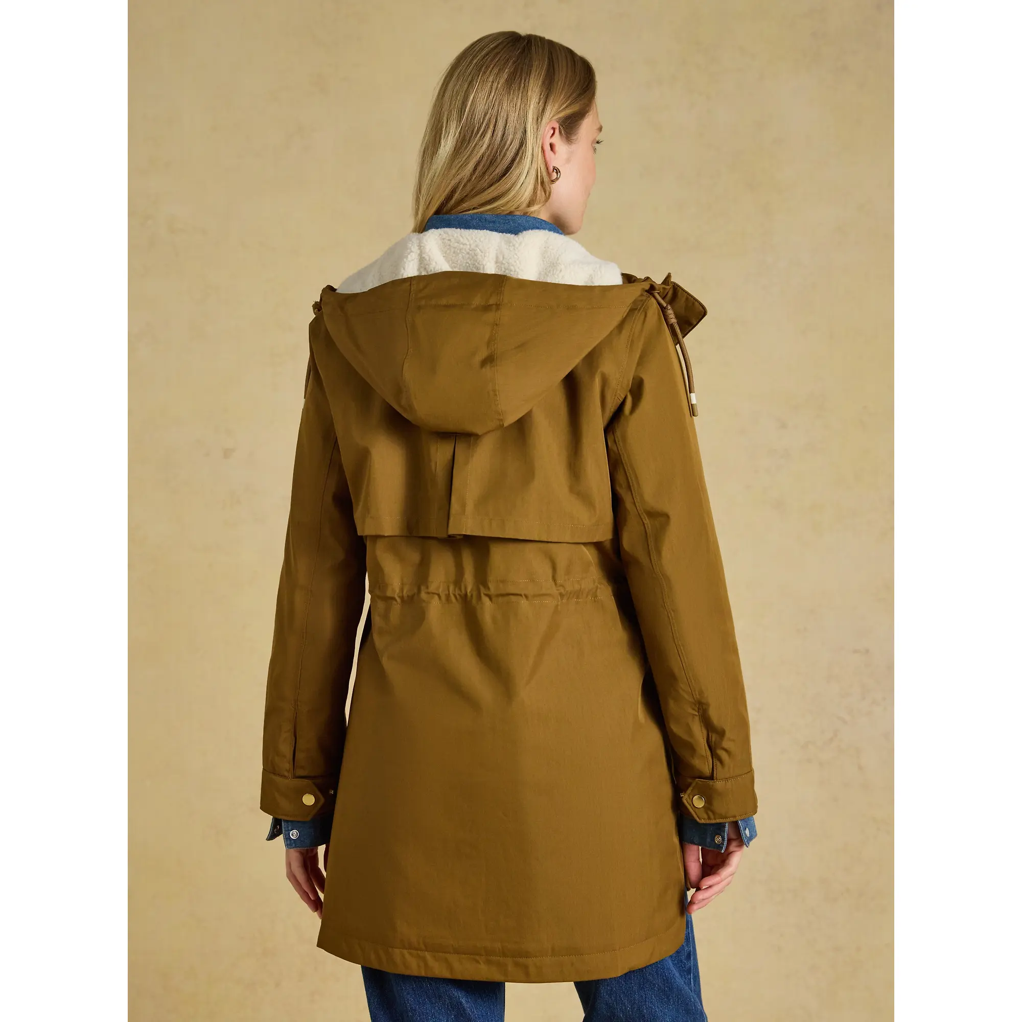 Product image 3 of 10 of Joules Women's Evercosy Borg Lined Waterproof Raincoat With Hood - Tan Brown