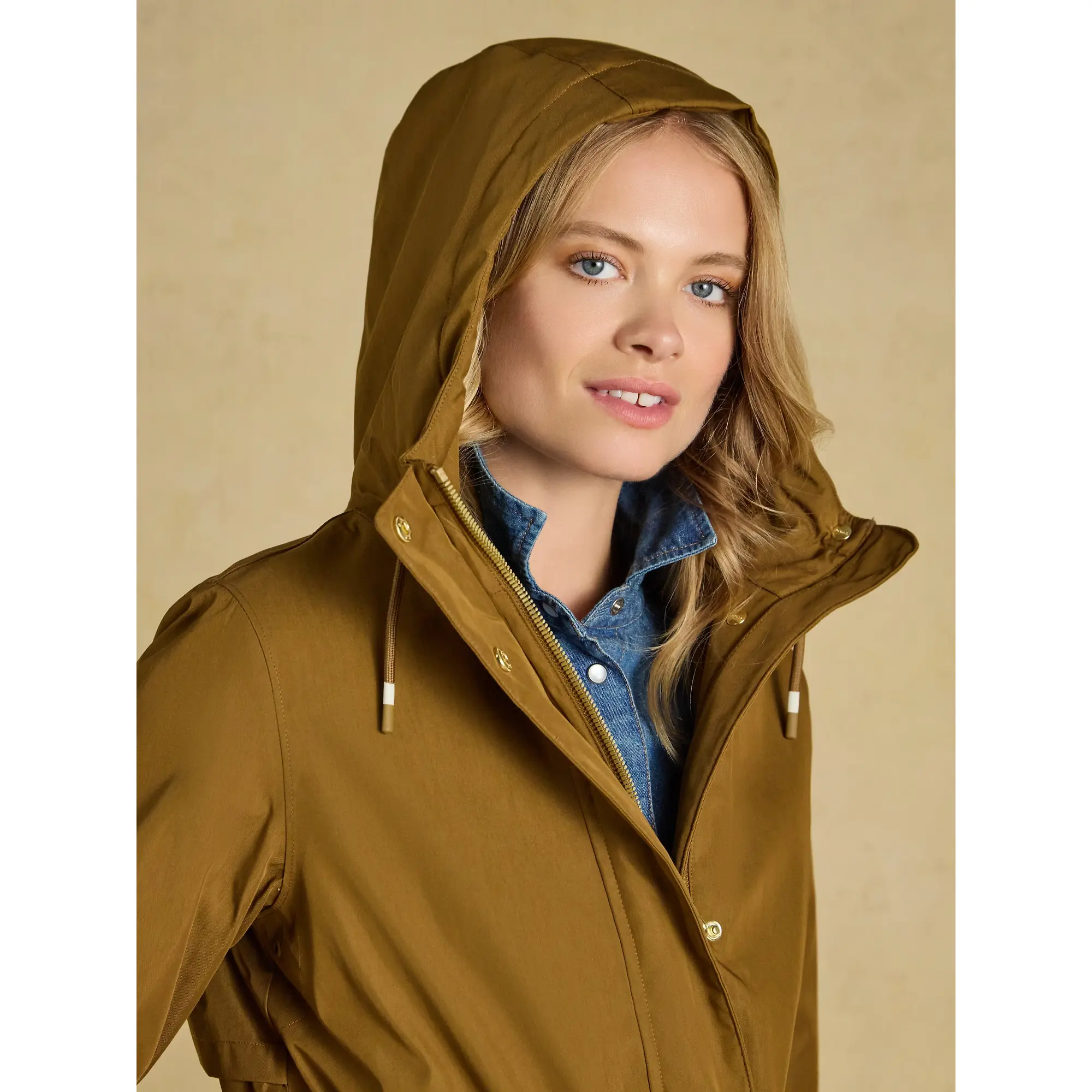 Product image 10 of 10 of Joules Women's Evercosy Borg Lined Waterproof Raincoat With Hood - Tan Brown