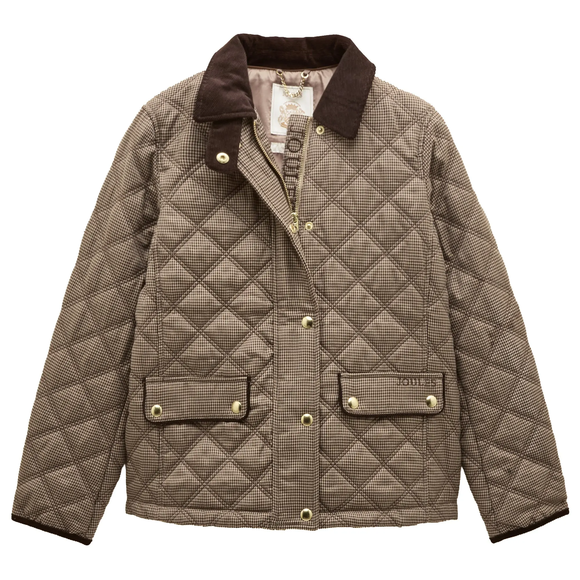 Product image 1 of 5 of Joules Women's Harrogate Showerproof Diamond Quilted Barn Jacket - Check