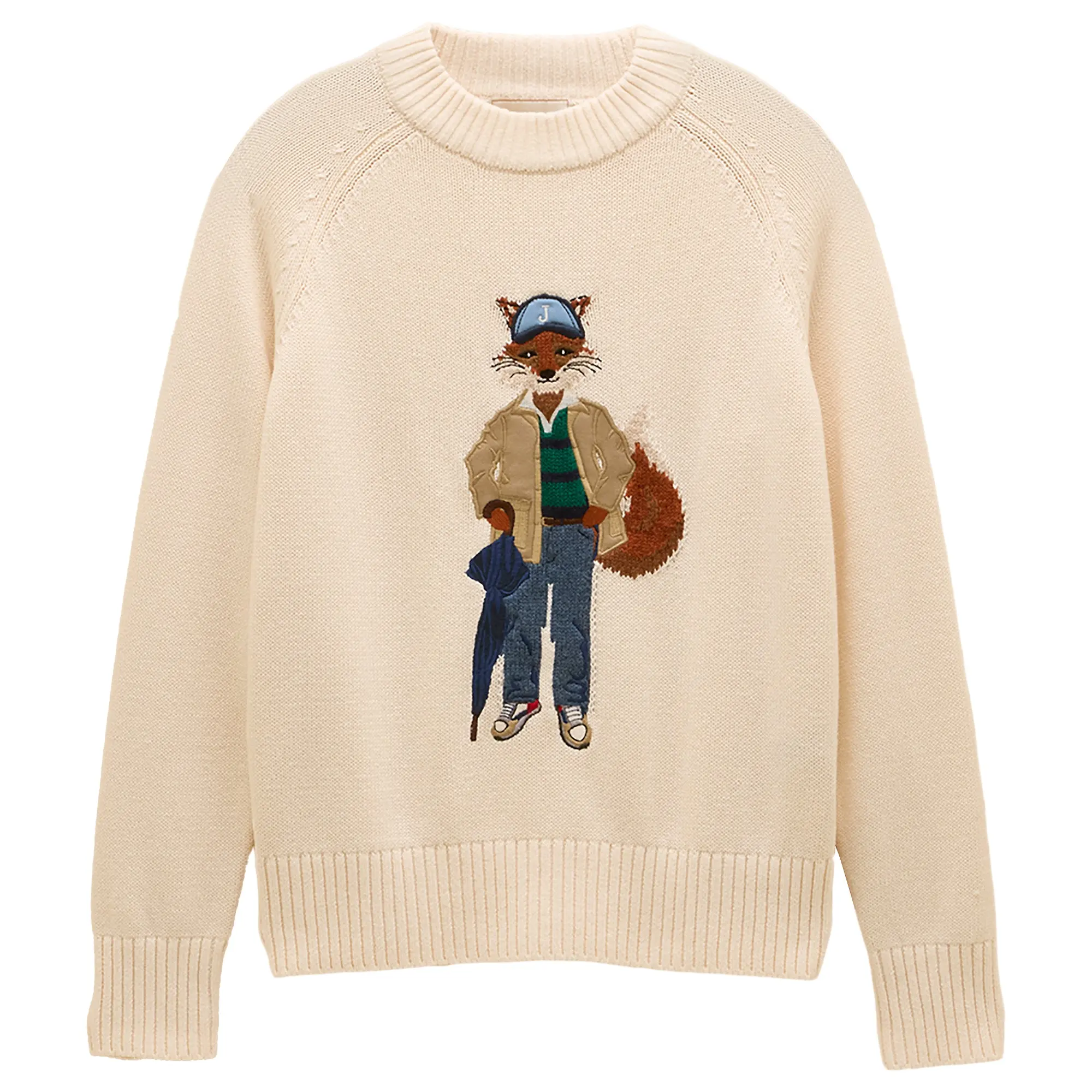 Product image 1 of 10 of Joules Women's April Showers Jonty Fox Embroidered Crew Neck Jumper - Cream