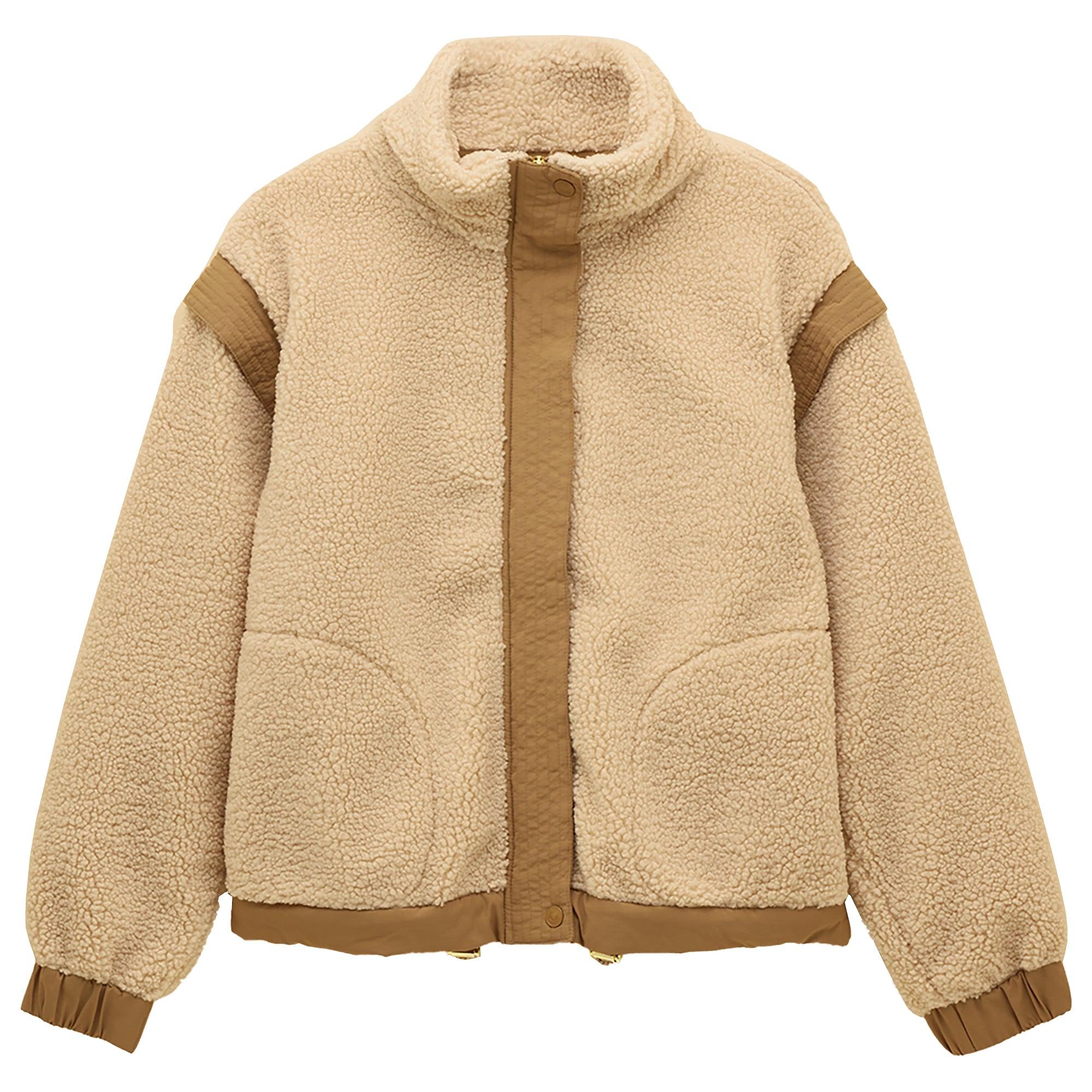 Joules Women's 2 in 1 Borg Full Zip Fleece Jacket - Cream