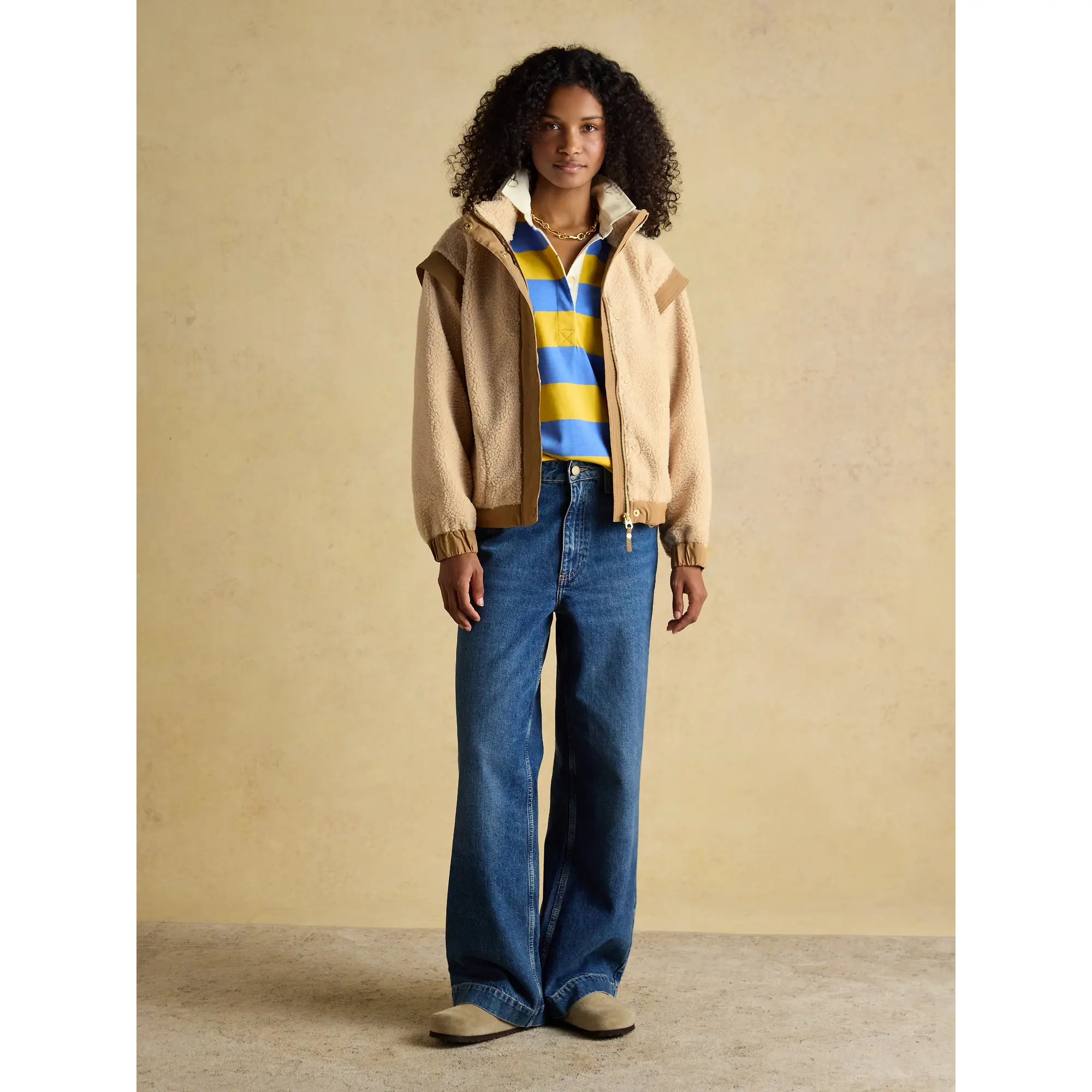 Product image 10 of 12 of Joules Women's 2 in 1 Borg Full Zip Fleece Jacket - Cream
