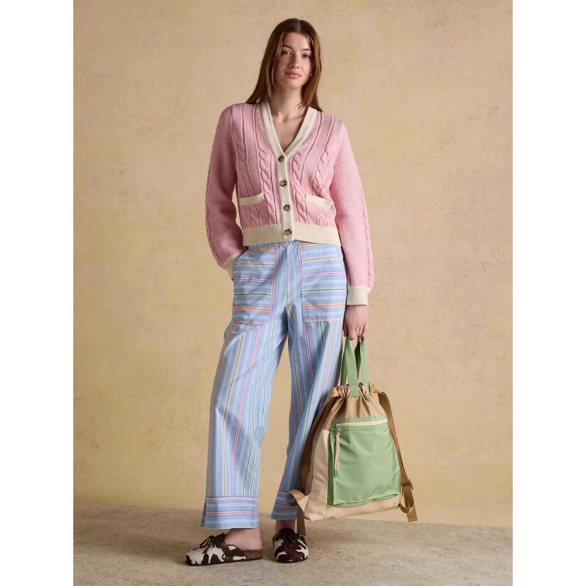 Product image 3 of 8 of Joules Women's Peplow Rucksack / Backpack - Green Ecru