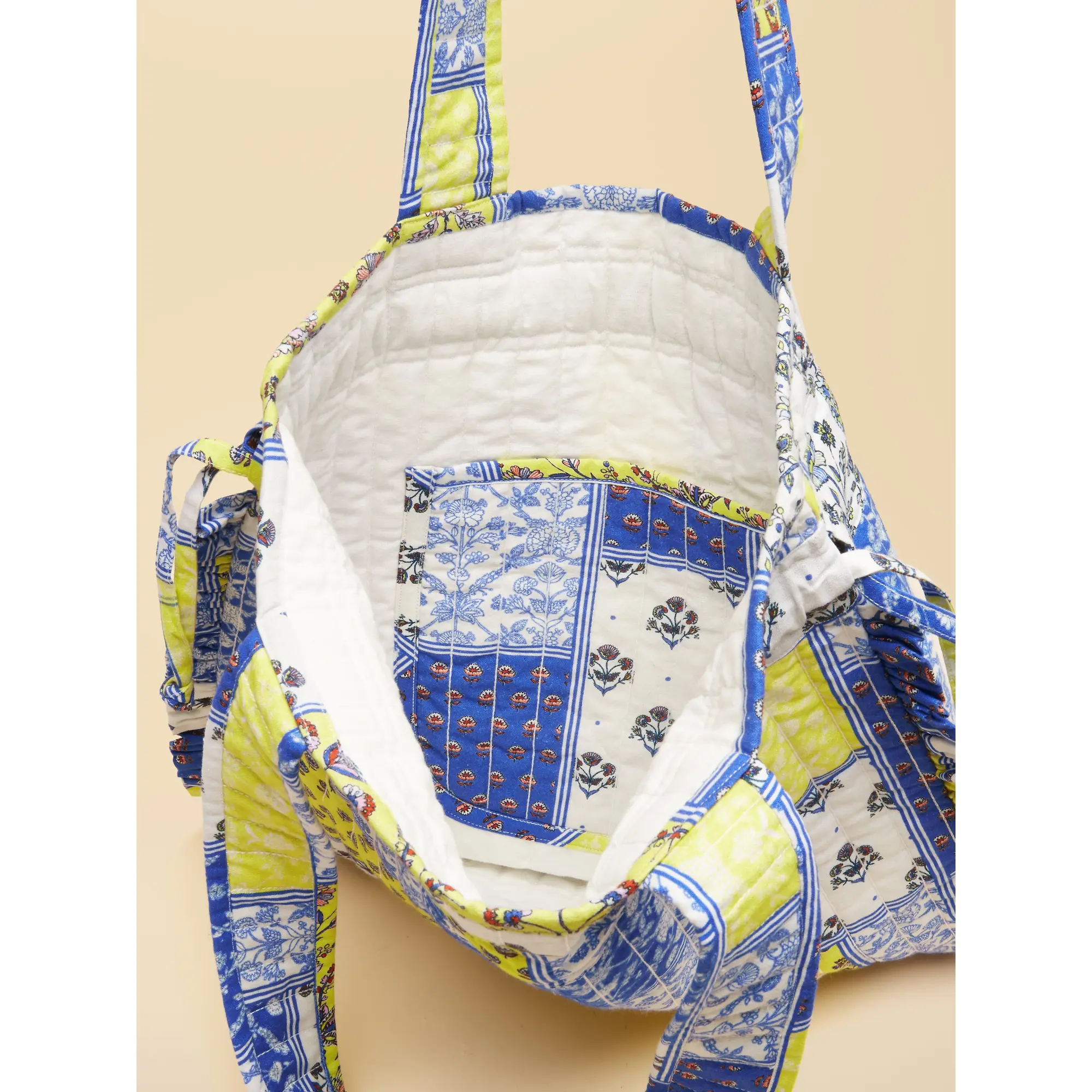 Product image 8 of 9 of Joules Women's Nella Quilted Tote Bag - Yellow Blue Hotch Potch