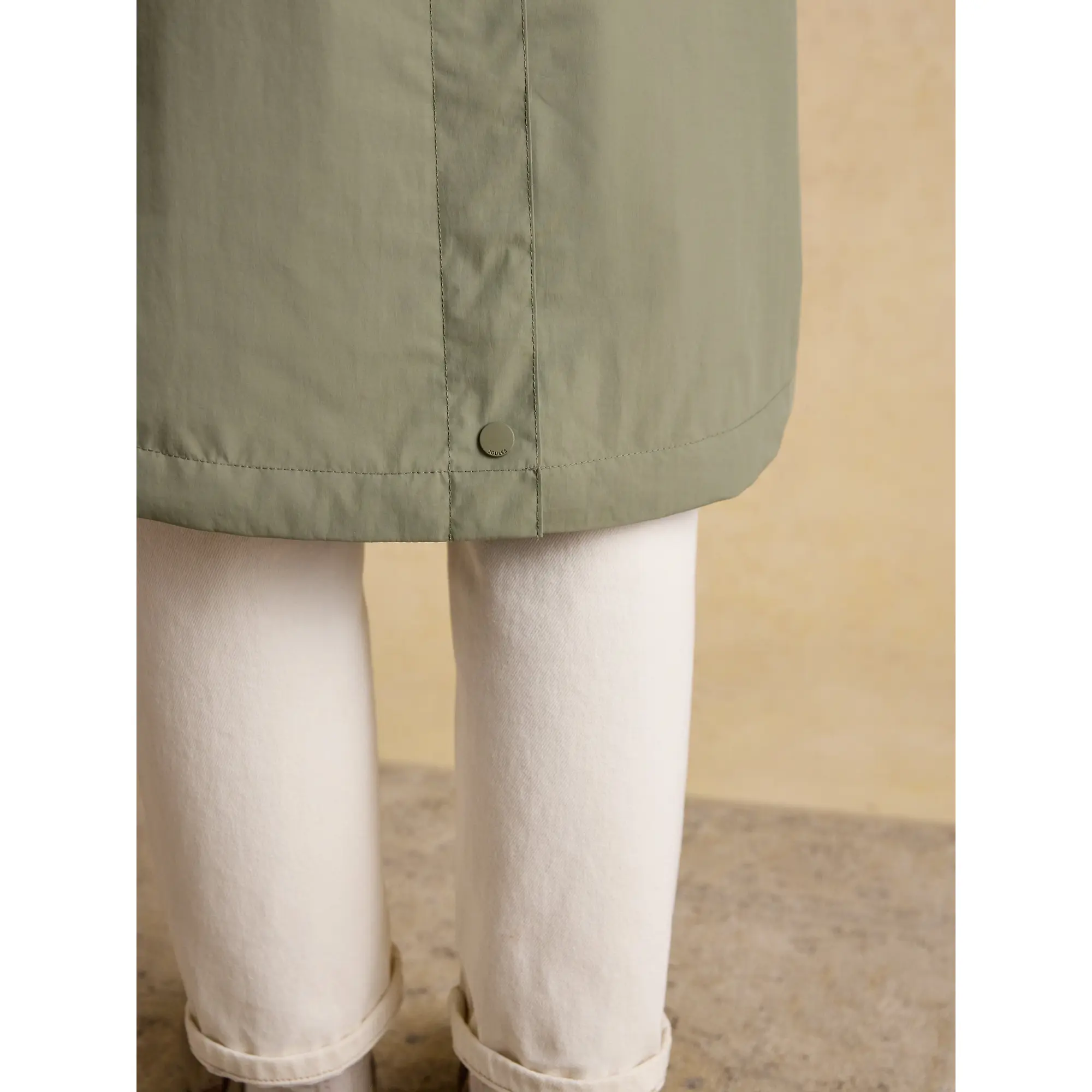 Product image 11 of 12 of Joules Women's Hensley Longline Waterproof Coat with Packable Hood - Khaki Green