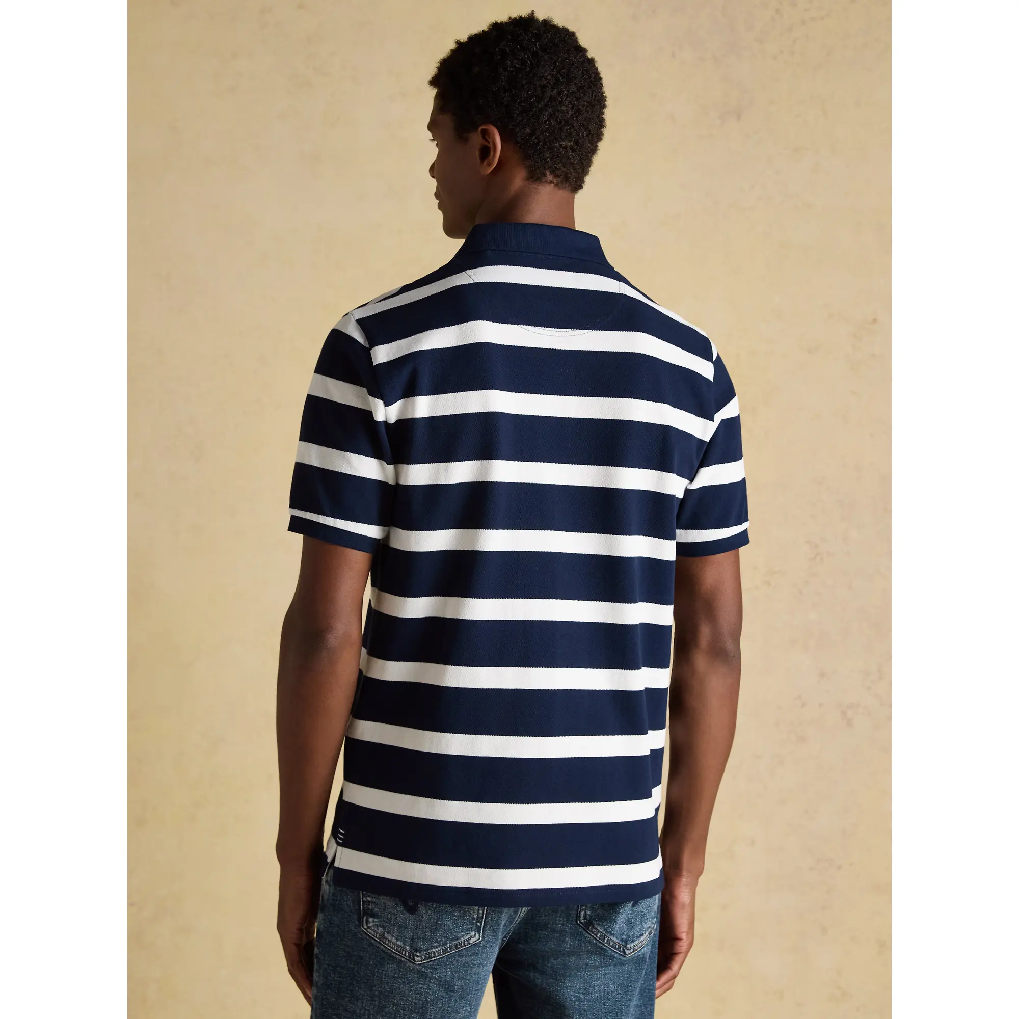 Product image 3 of 9 of Joules Men's Woody Cotton Pique Polo Shirt - Navy & White Stripe
