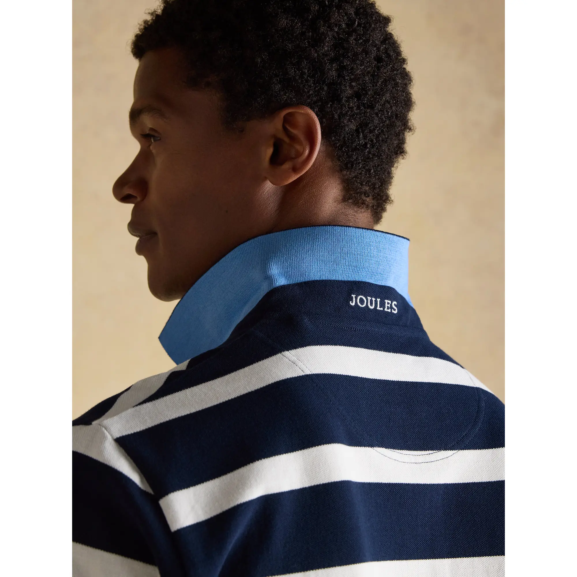 Product image 8 of 9 of Joules Men's Woody Cotton Pique Polo Shirt - Navy & White Stripe