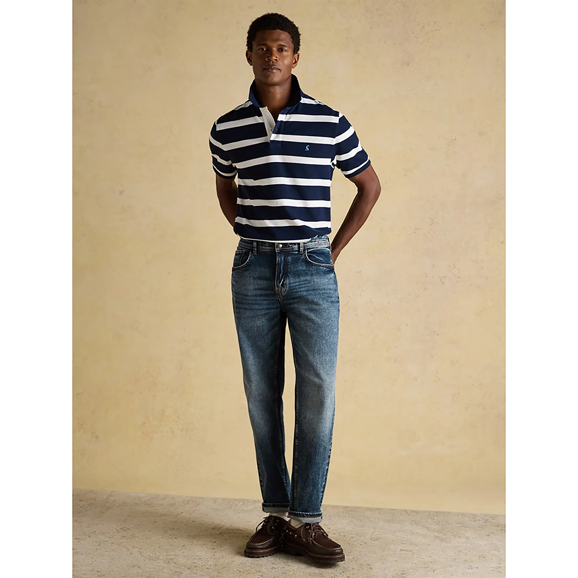 Product image 9 of 9 of Joules Men's Woody Cotton Pique Polo Shirt - Navy & White Stripe