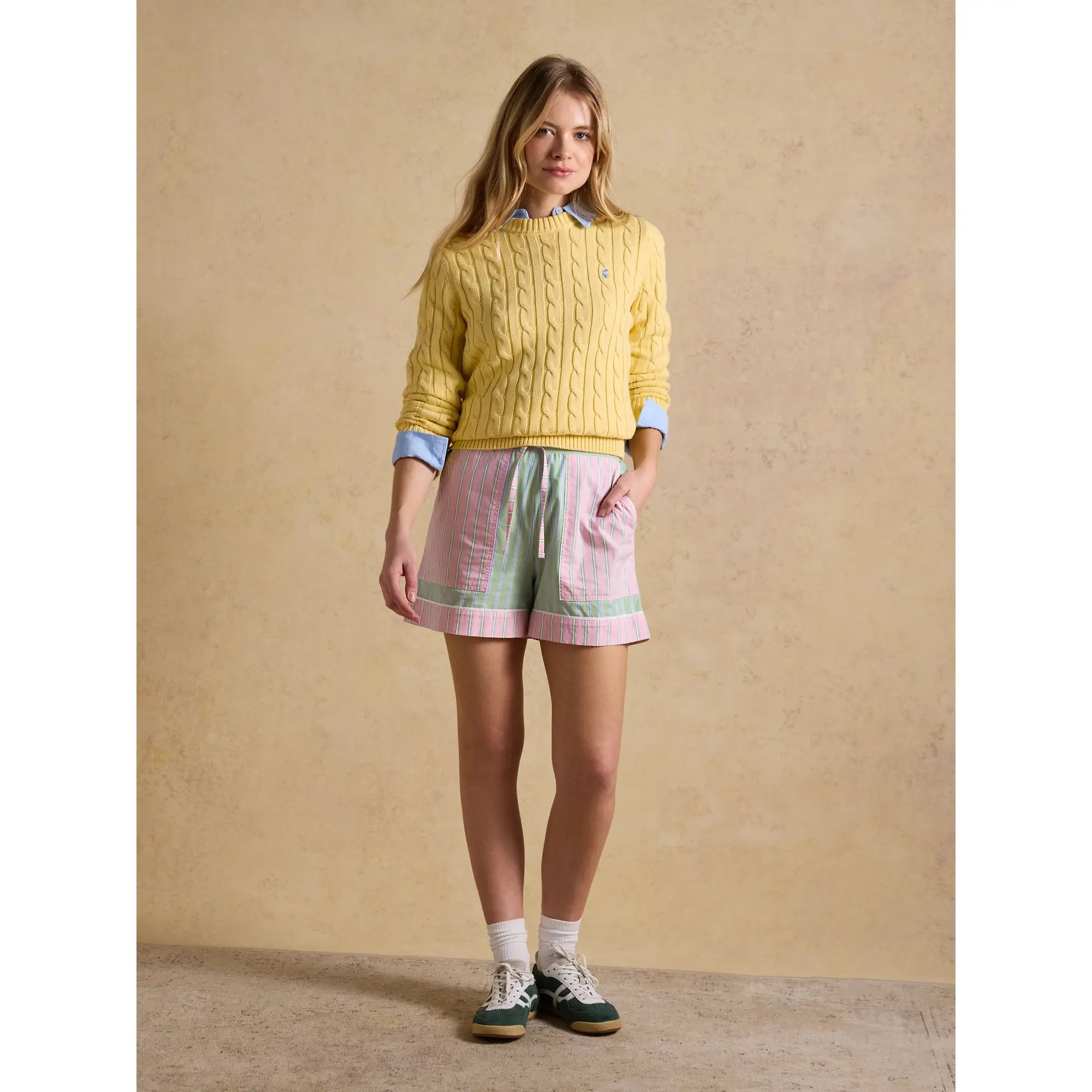 Product image 4 of 7 of Joules Women's Annie Shorts - Green Pink Stripe
