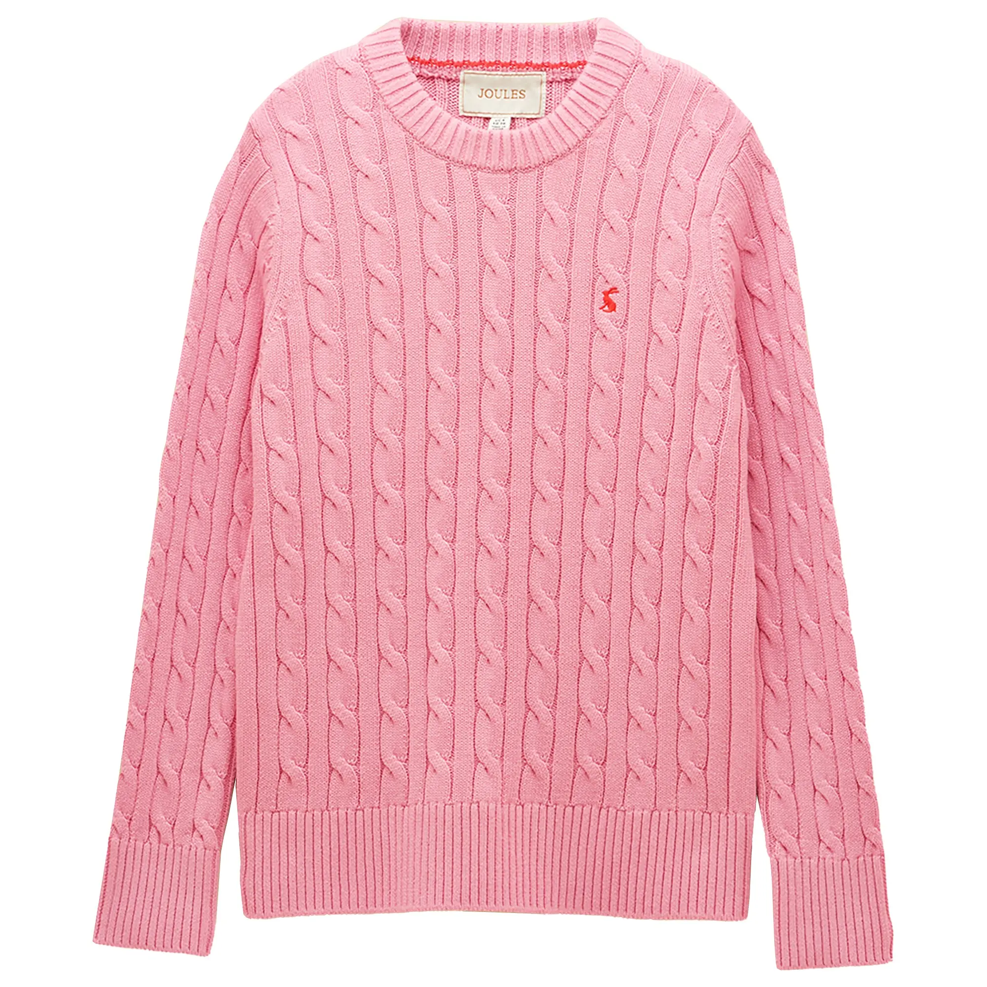 Product image 1 of 10 of Joules Women's Classic Cable Cotton Crew Neck Jumper - Pink