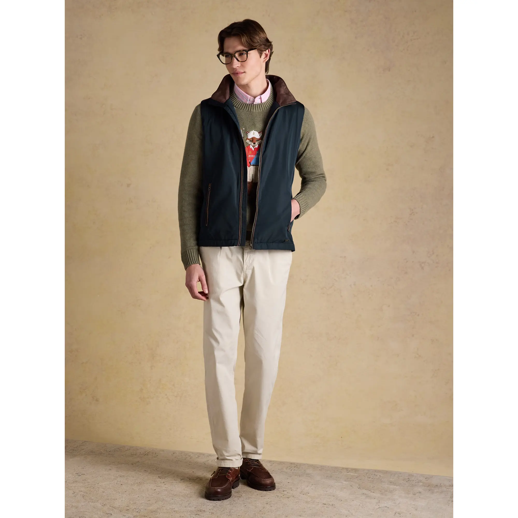 Product image 6 of 11 of Joules Men's Farnham Padded Fleece Lined Gilet - Navy Blue