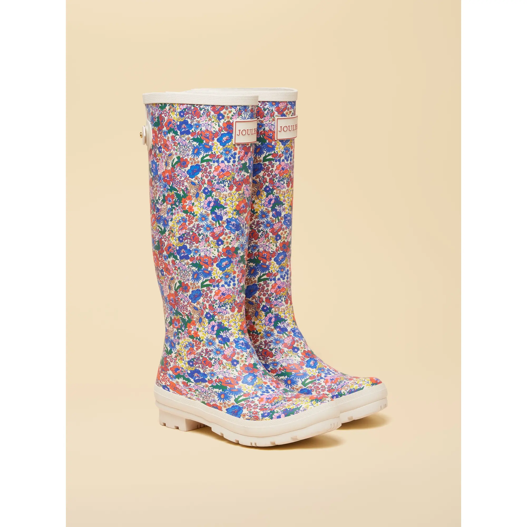 Product image 2 of 6 of Joules Women's Floral Adjustable Tall Wellies - White Ditsy