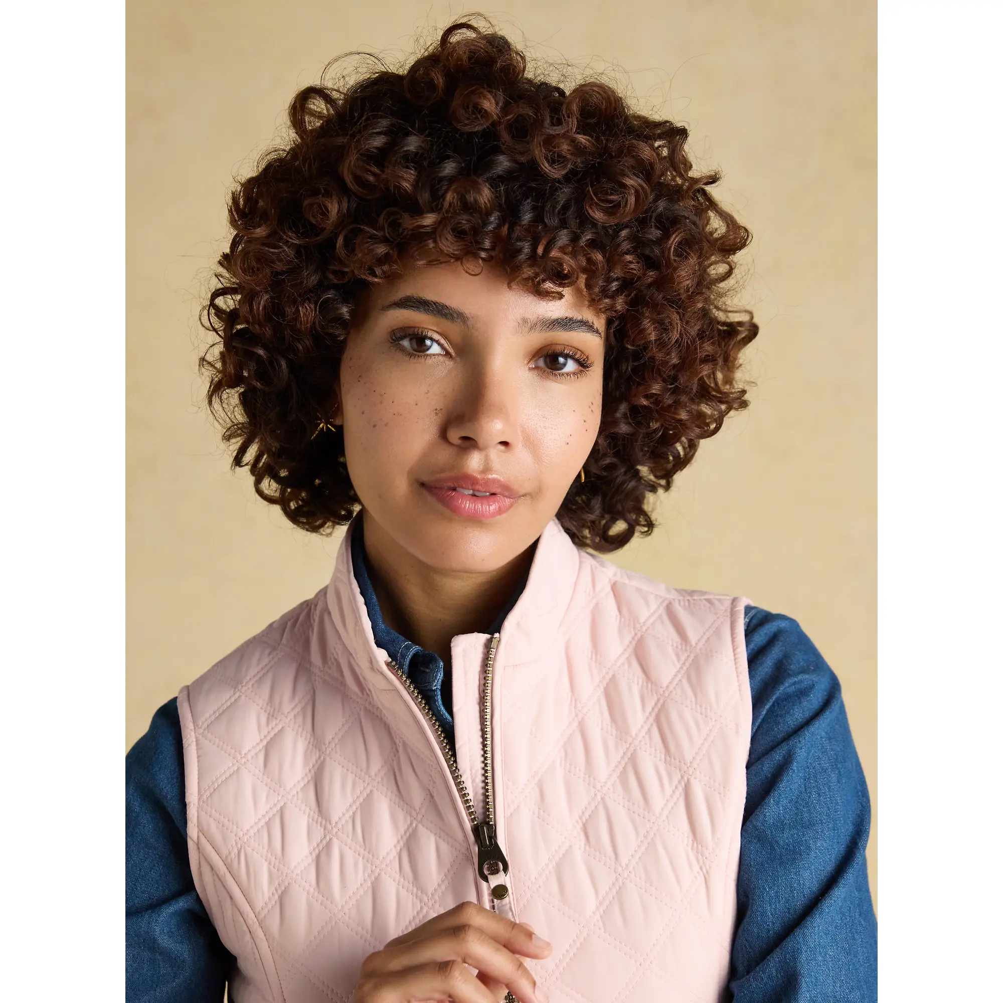 Product image 5 of 10 of Joules Women's Minx Showerproof Diamond Quilted Gilet - Light Pink