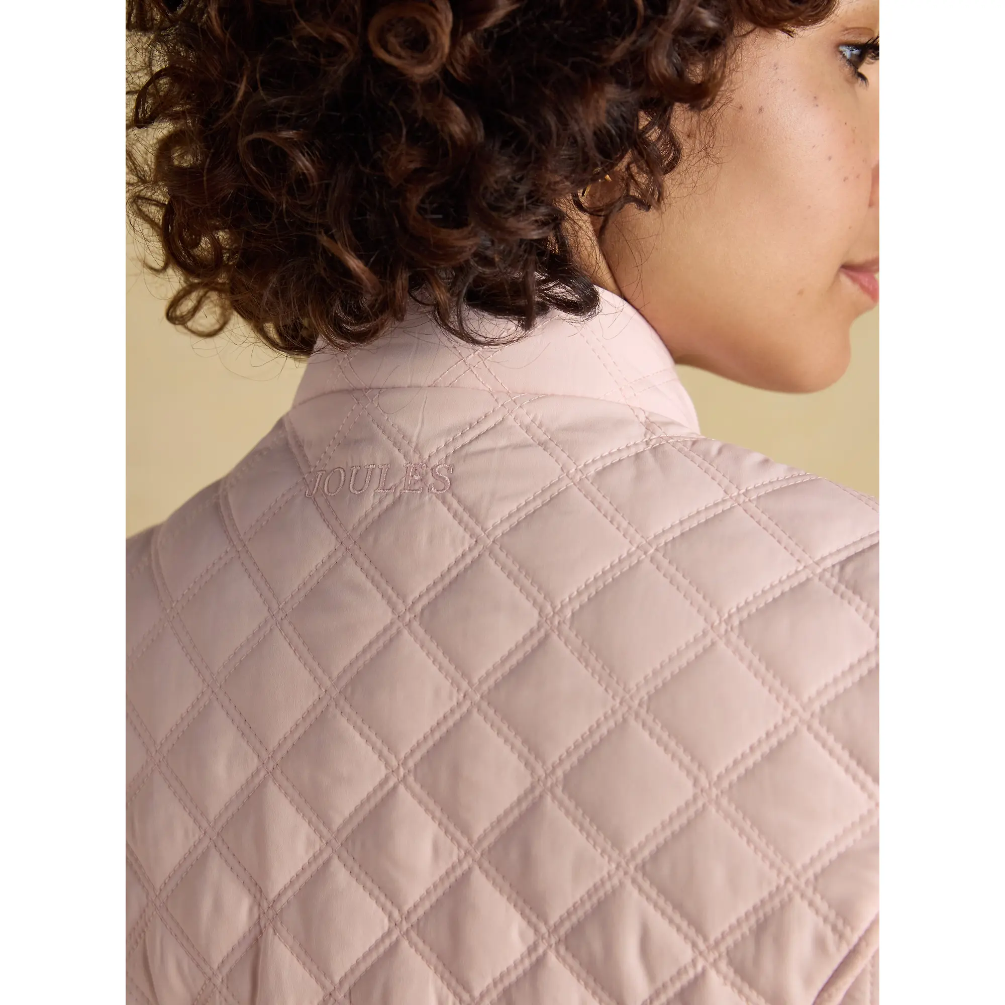 Product image 9 of 10 of Joules Women's Minx Showerproof Diamond Quilted Gilet - Light Pink
