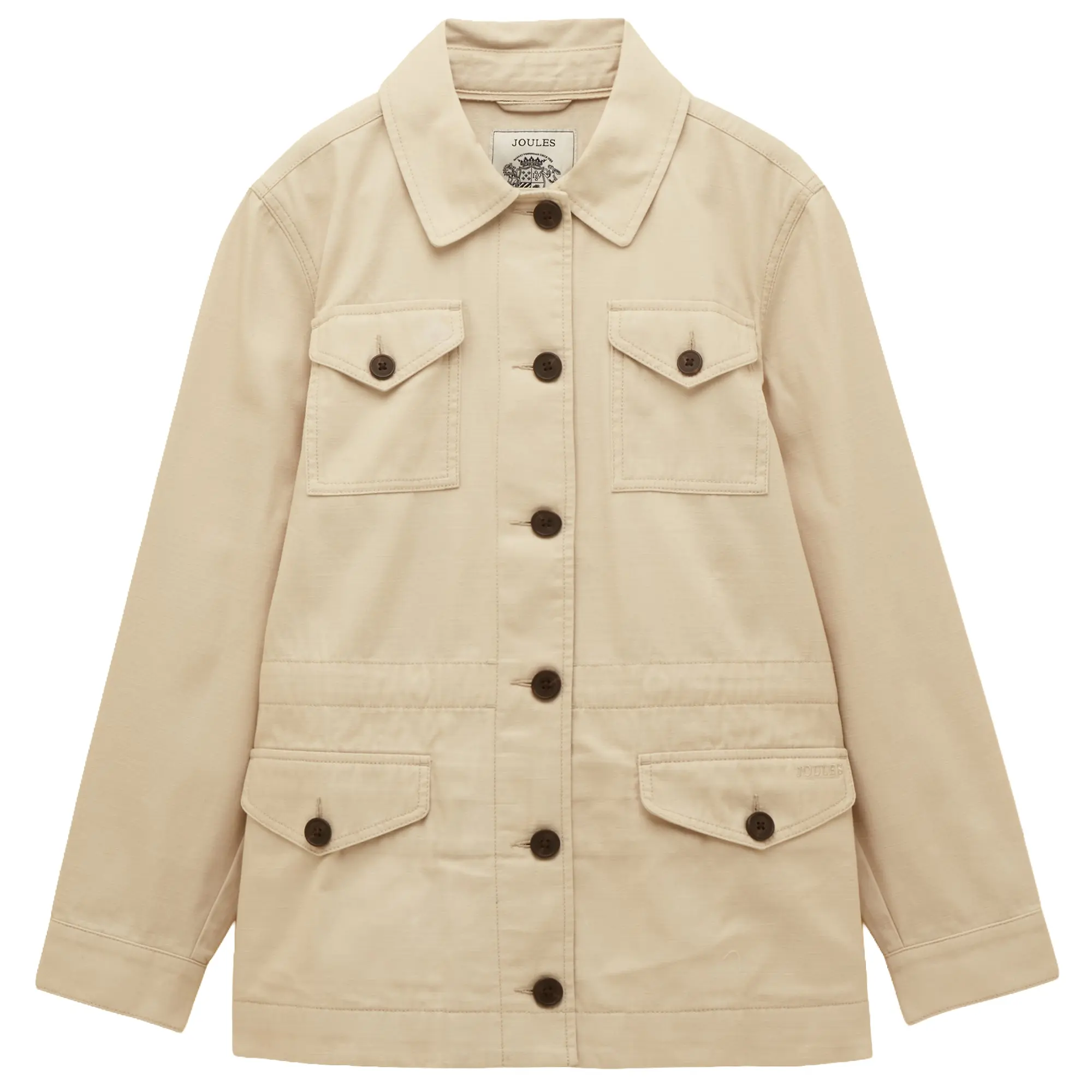 Product image 1 of 11 of Joules Women's Twyford Lightweight Utility Jacket with Adjustable Waist - Stone