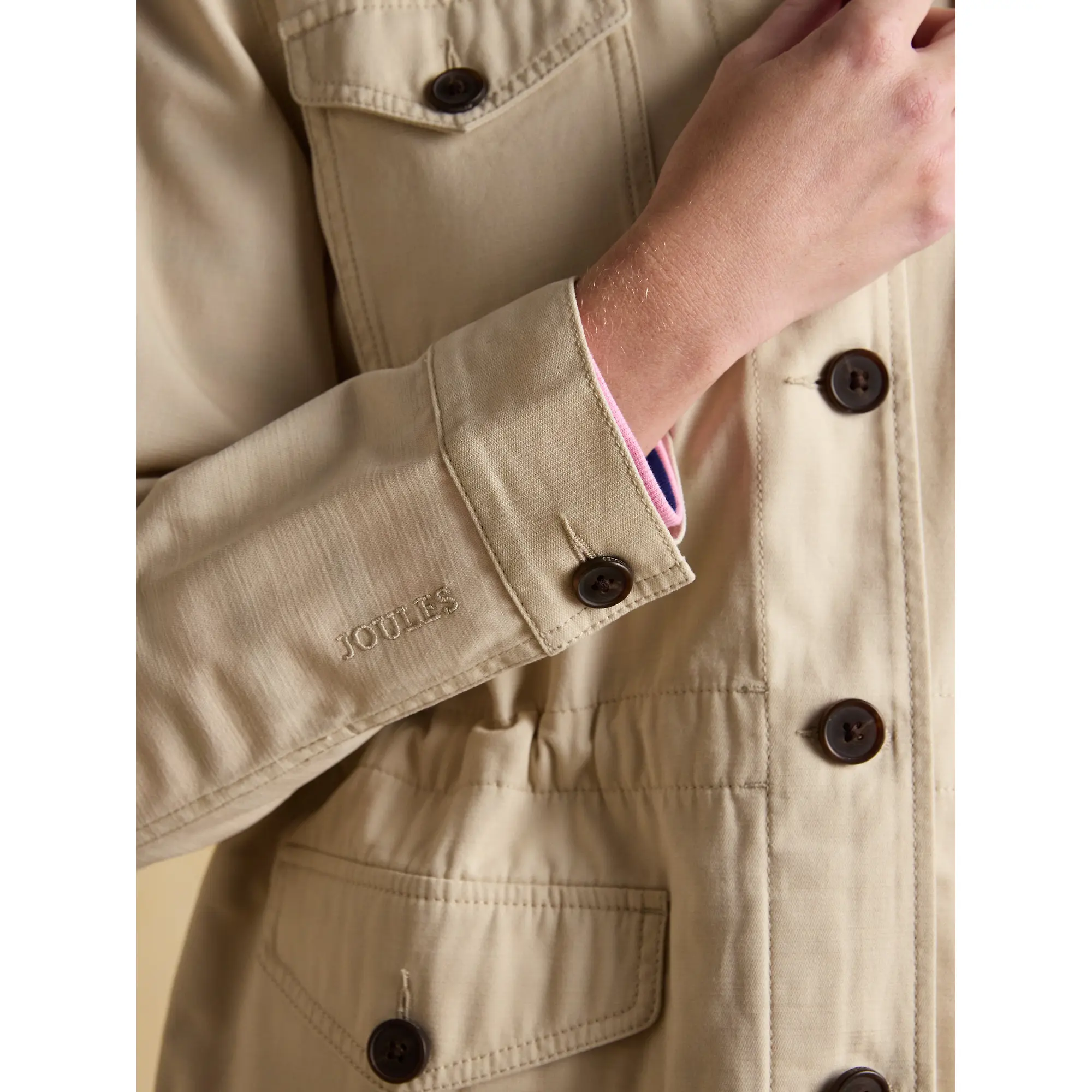 Product image 5 of 11 of Joules Women's Twyford Lightweight Utility Jacket with Adjustable Waist - Stone