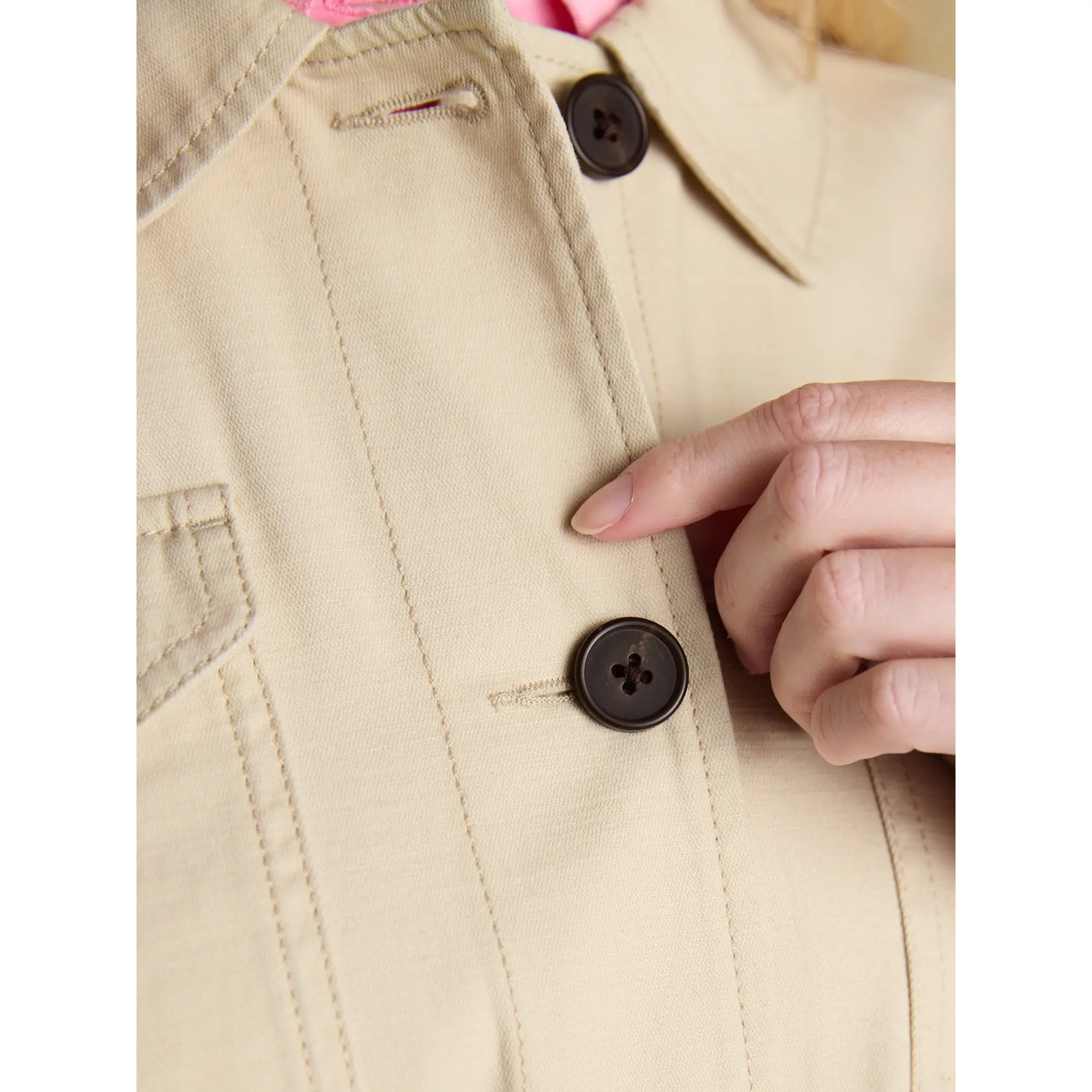 Product image 7 of 11 of Joules Women's Twyford Lightweight Utility Jacket with Adjustable Waist - Stone