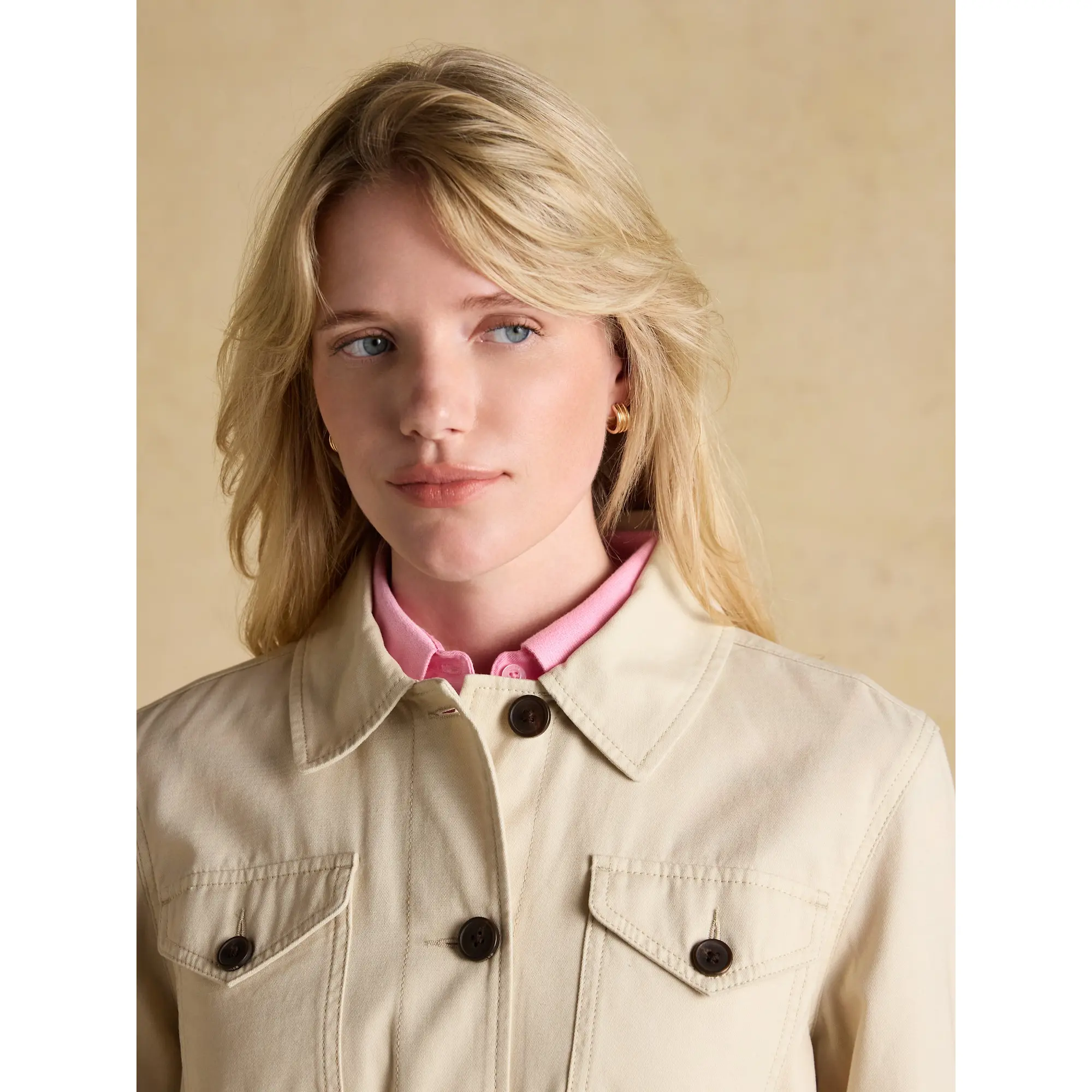 Product image 9 of 11 of Joules Women's Twyford Lightweight Utility Jacket with Adjustable Waist - Stone