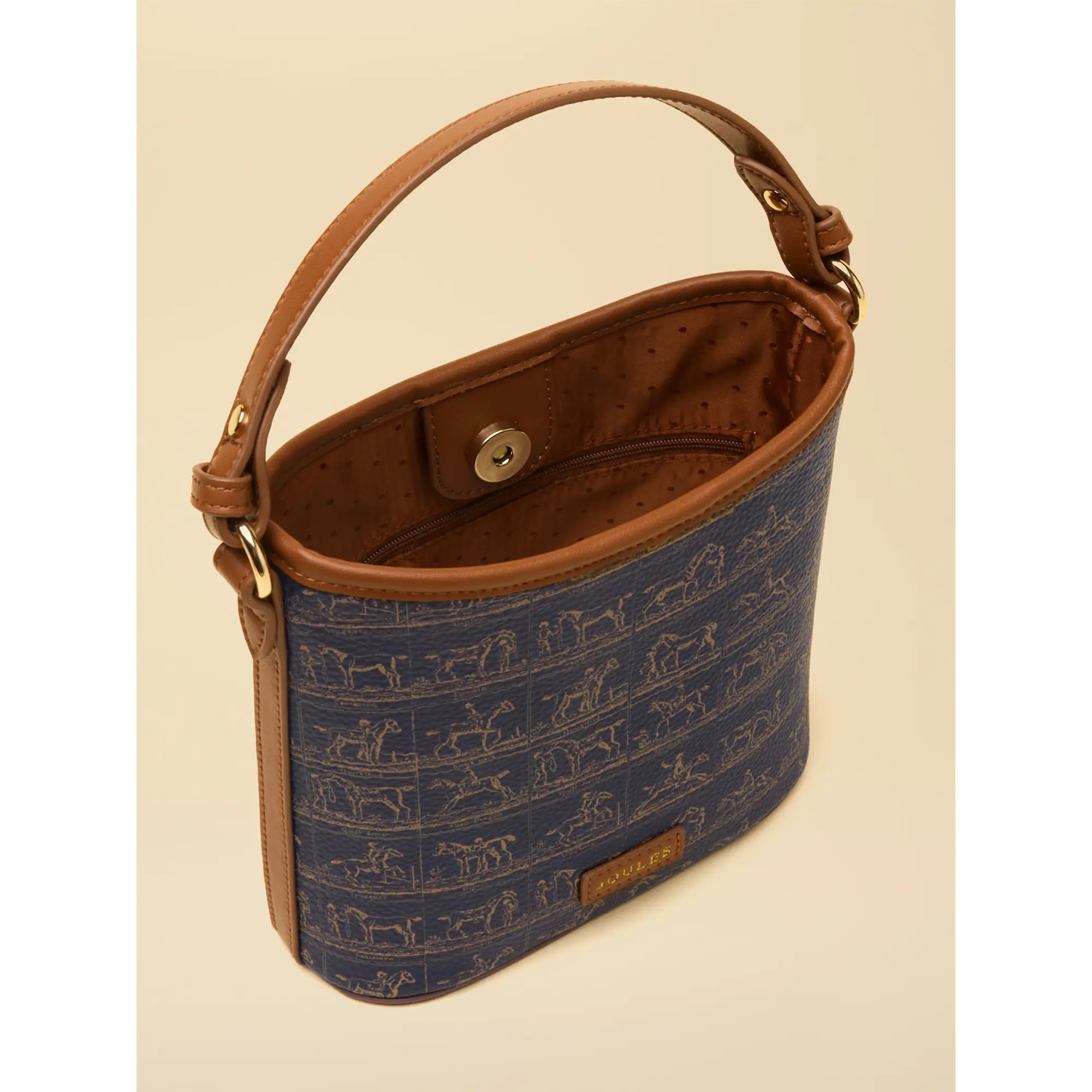 Product image 5 of 7 of Joules Women's Bucket Bag - Navy & Brown Horse Print