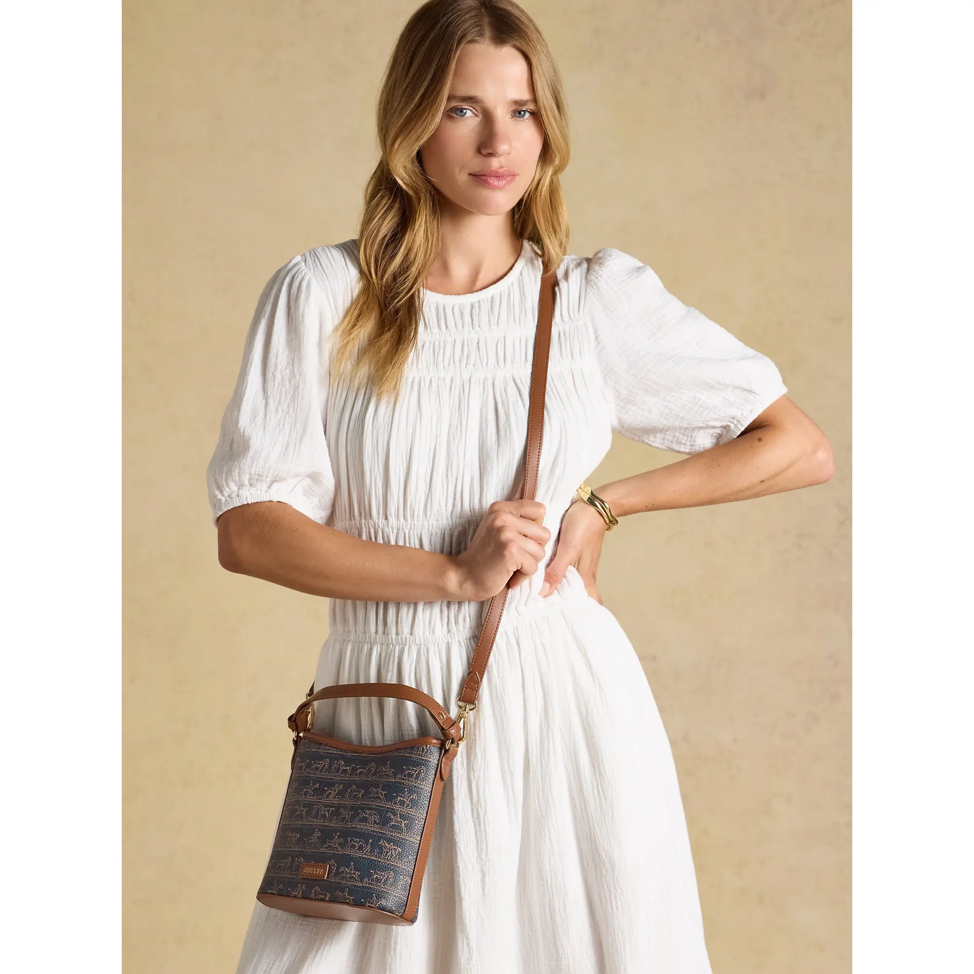 Product image 6 of 7 of Joules Women's Bucket Bag - Navy & Brown Horse Print