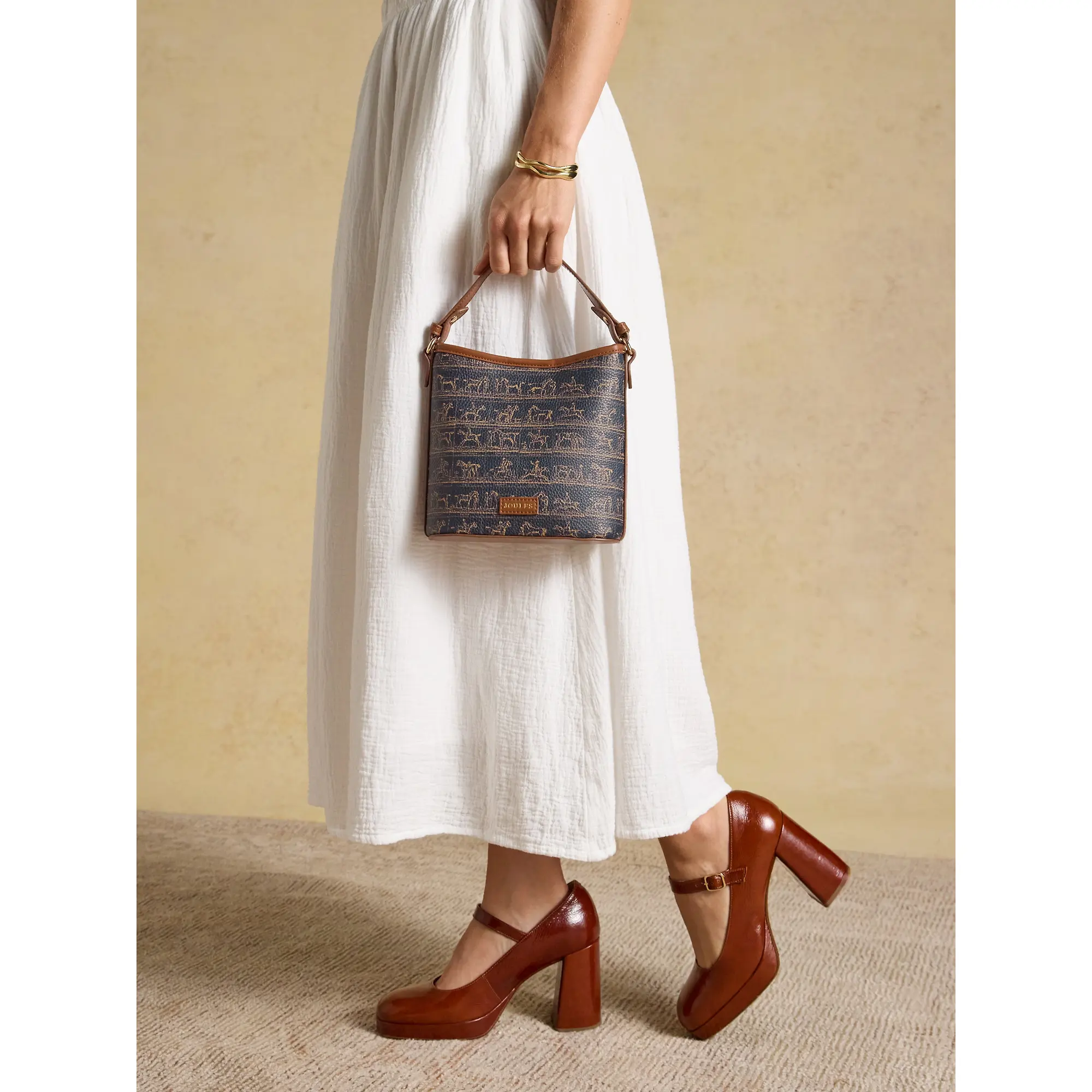 Product image 7 of 7 of Joules Women's Bucket Bag - Navy & Brown Horse Print