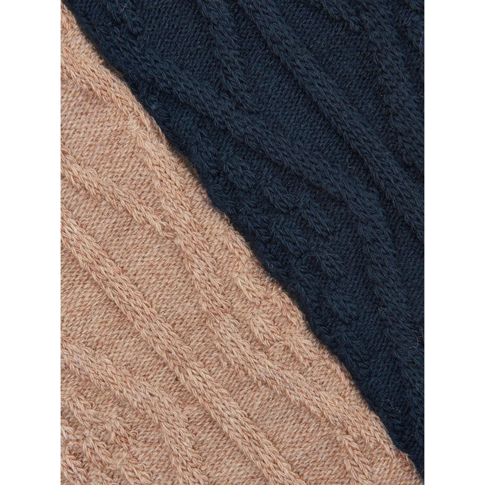 Product image 3 of 3 of Joules Women's Cable Knit Tennis Socks 2 Pack UK 4-8 - Oat / Navy