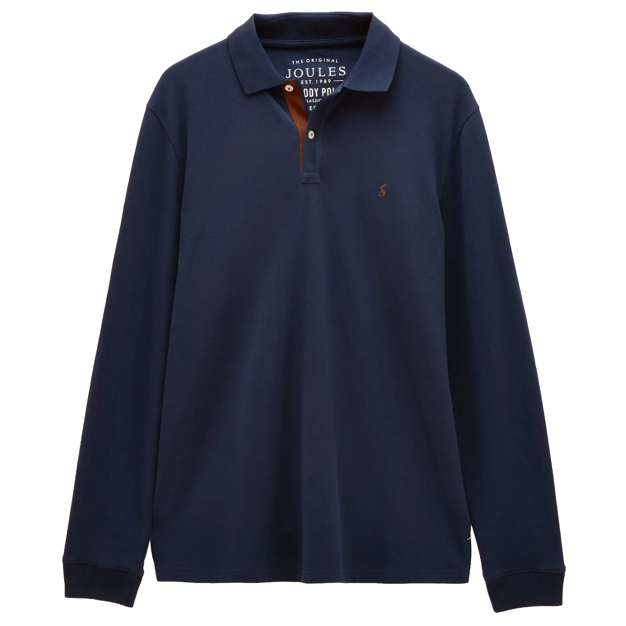 Product image 1 of 8 of Joules Men's Woody Long Sleeve Cotton Pique Polo Shirt - Navy