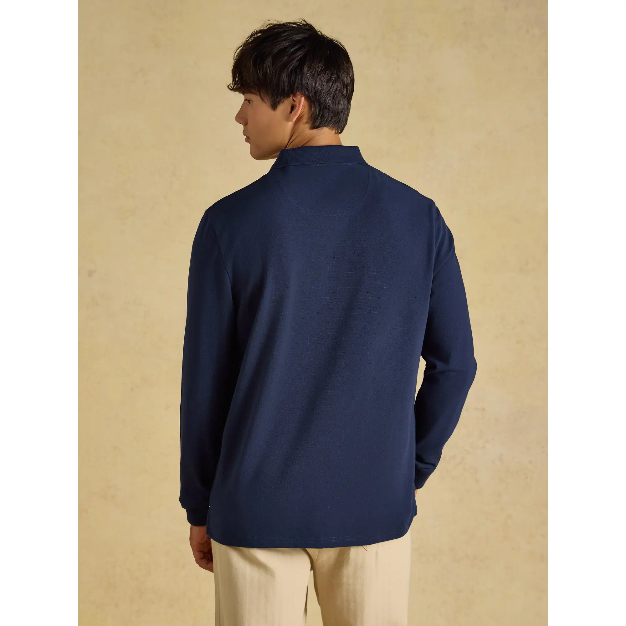 Product image 3 of 8 of Joules Men's Woody Long Sleeve Cotton Pique Polo Shirt - Navy