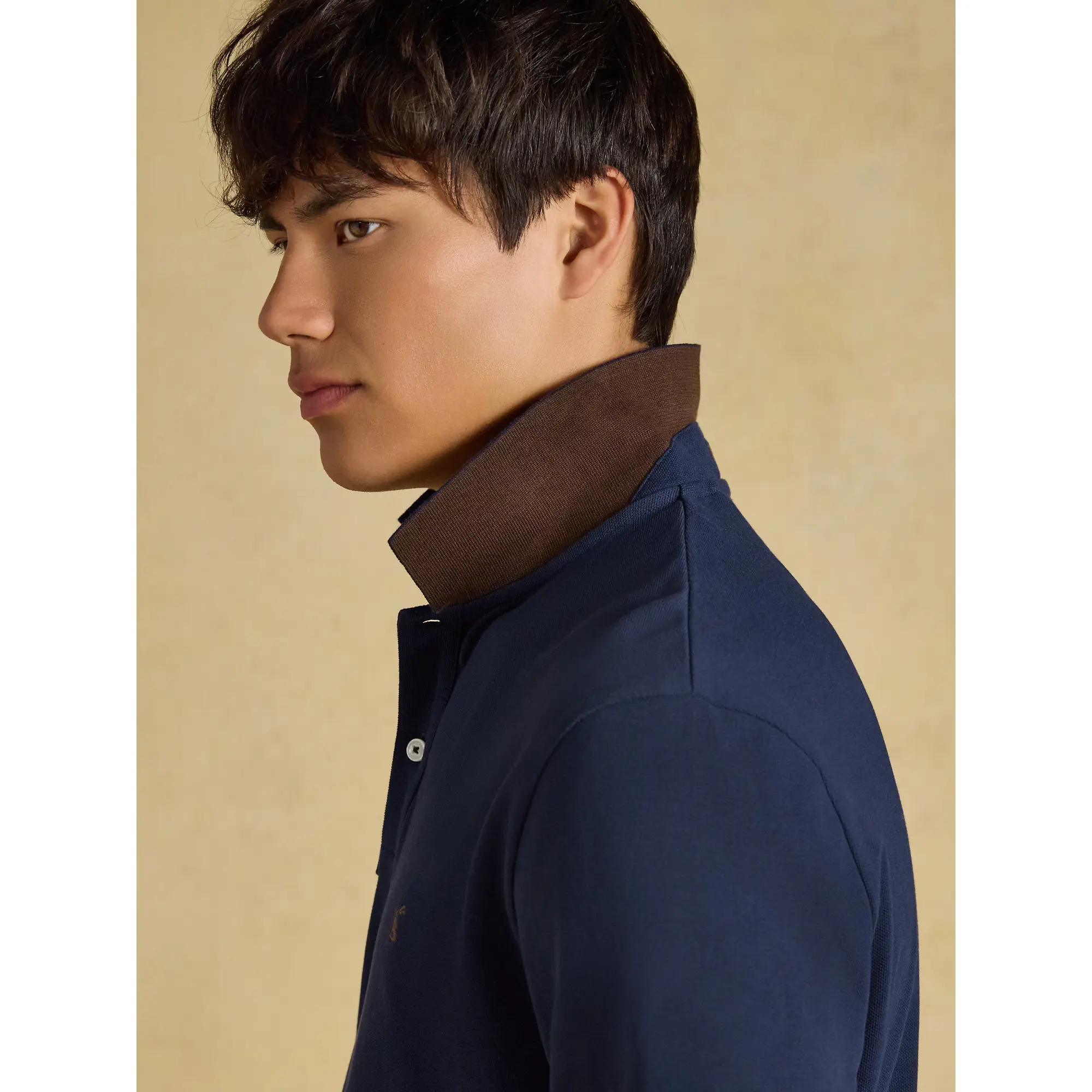 Product image 4 of 8 of Joules Men's Woody Long Sleeve Cotton Pique Polo Shirt - Navy