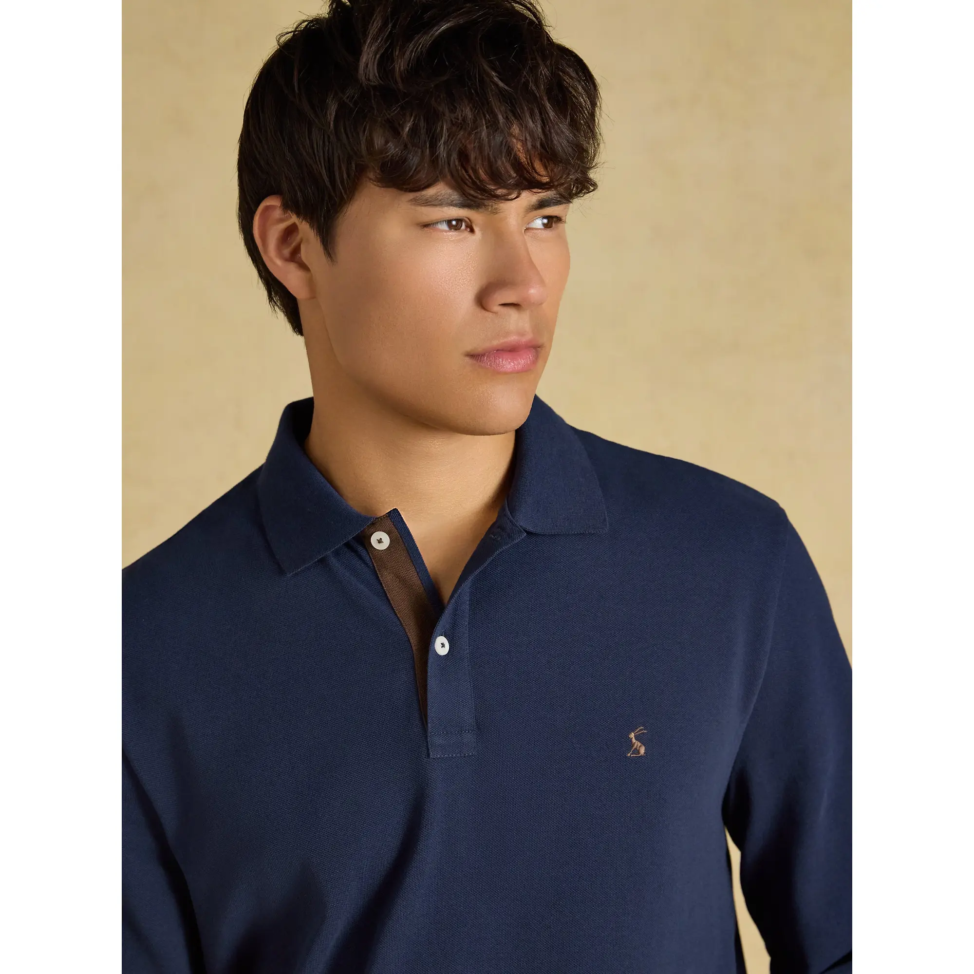 Product image 6 of 8 of Joules Men's Woody Long Sleeve Cotton Pique Polo Shirt - Navy