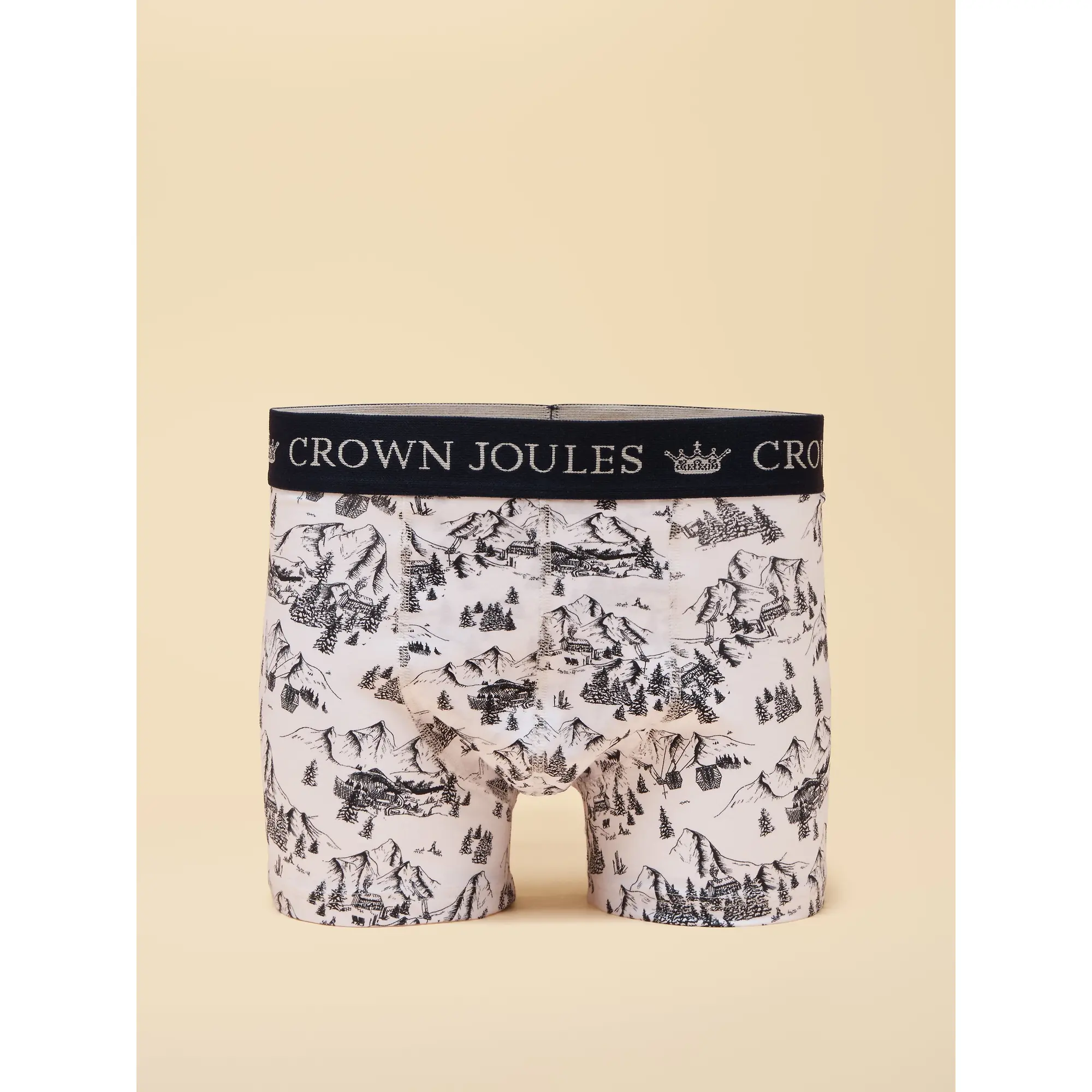 Product image 3 of 4 of Joules Men's Piste Again Cotton Jersey Boxer Shorts 2 Pack - Cream/Navy