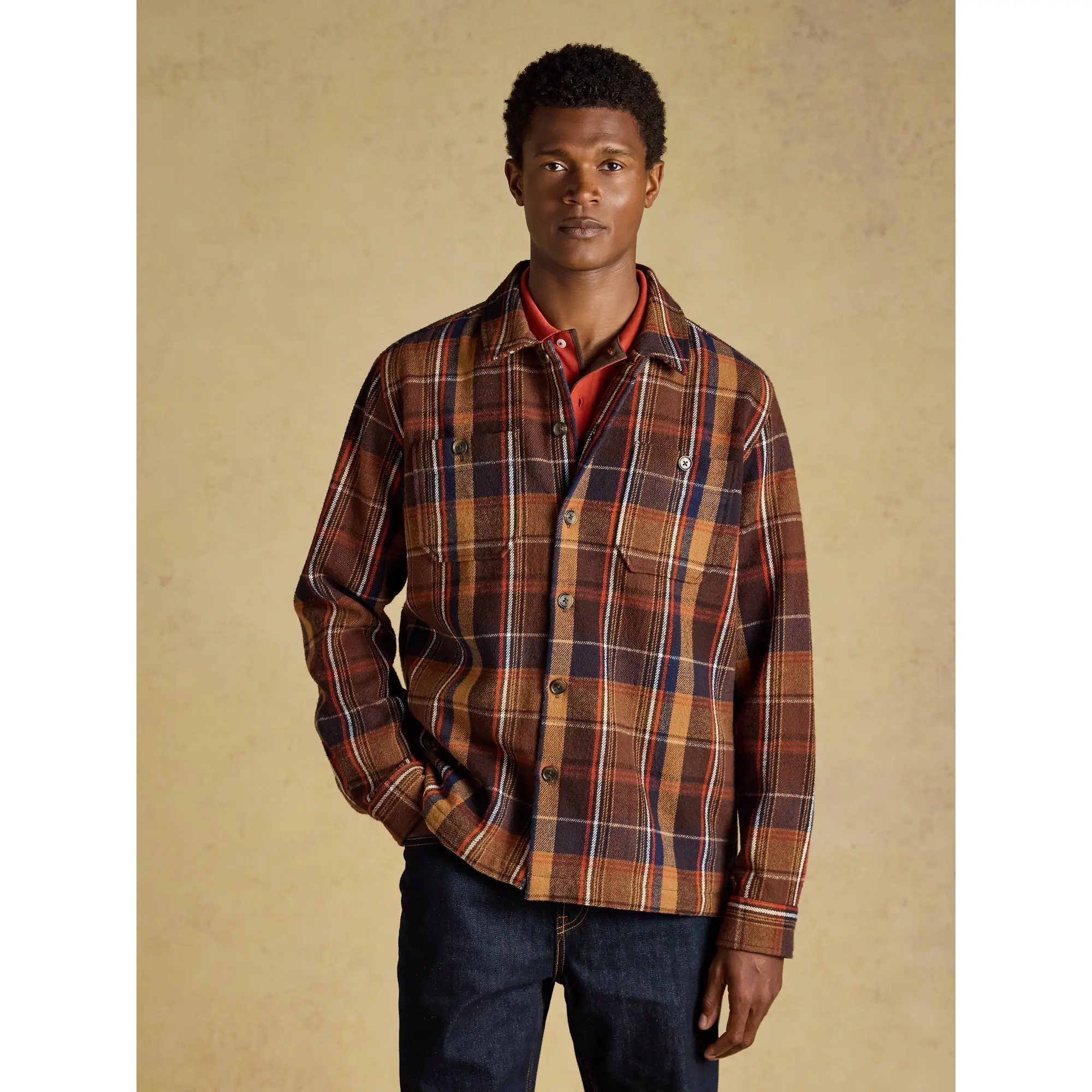 Product image 2 of 10 of Joules Men's Flannel Overshirt - Brown Check