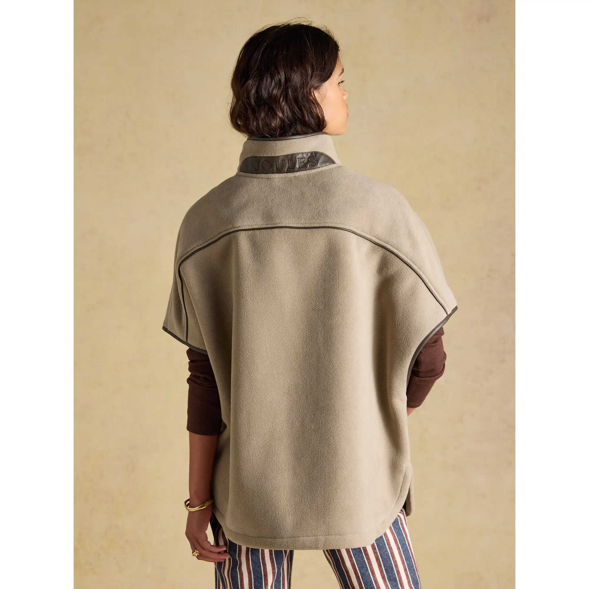Product image 3 of 9 of Joules Women's Heritage Polar Fleece Short Cape - Mink Brown