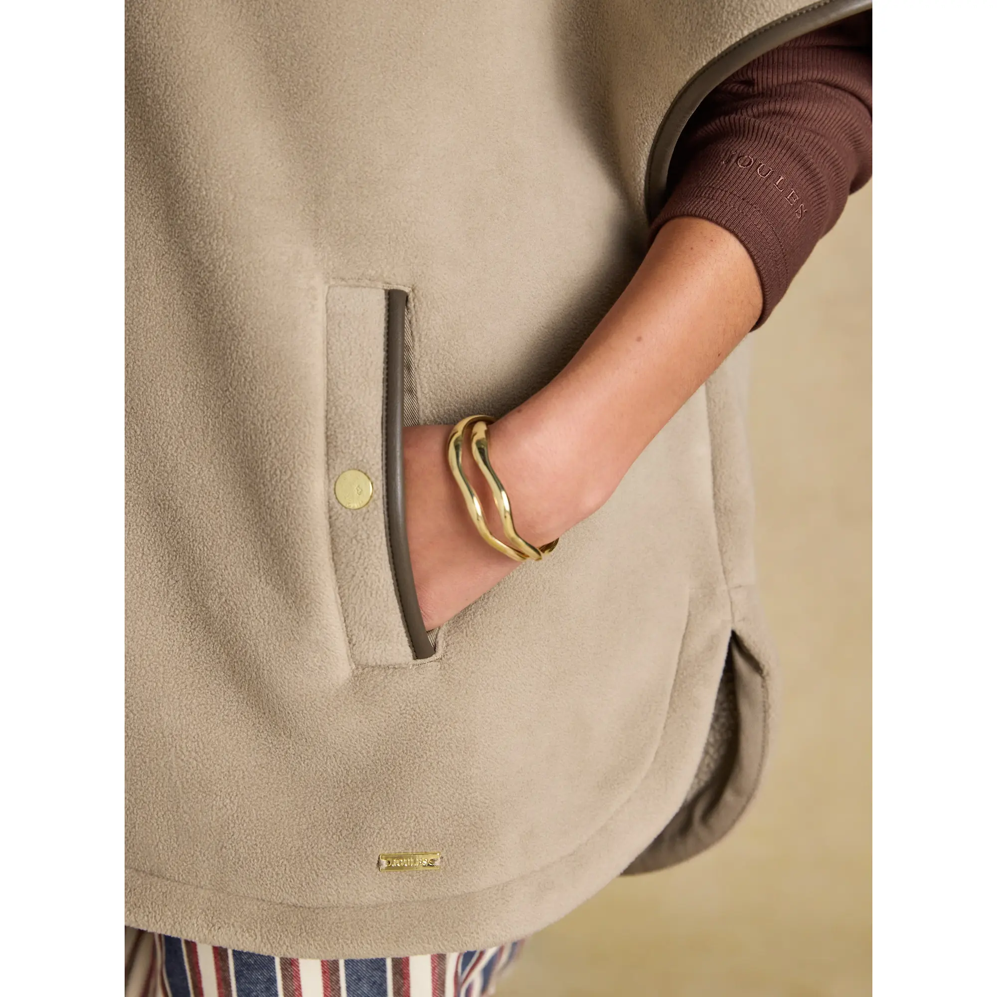 Product image 5 of 9 of Joules Women's Heritage Polar Fleece Short Cape - Mink Brown