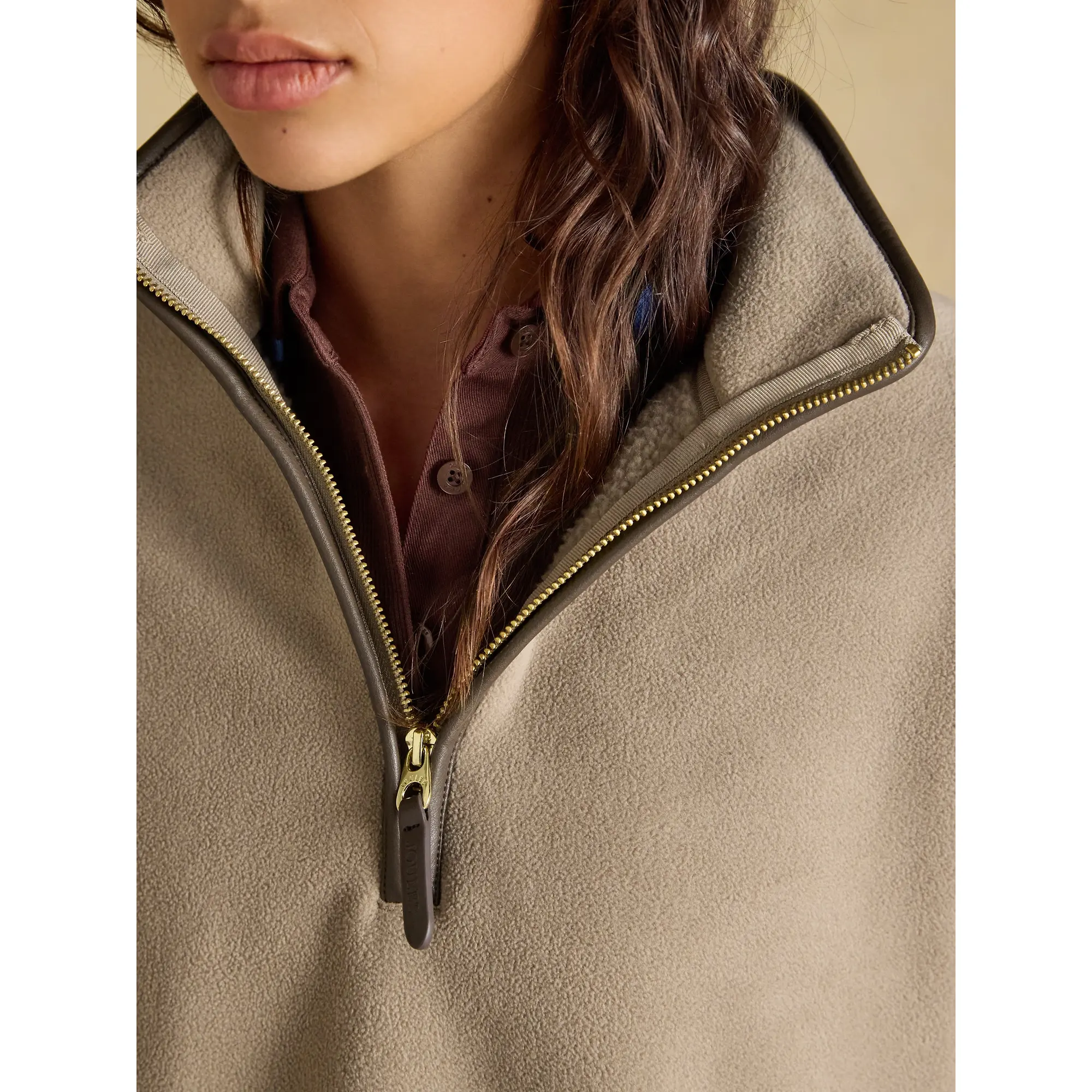 Product image 6 of 9 of Joules Women's Heritage Polar Fleece Short Cape - Mink Brown