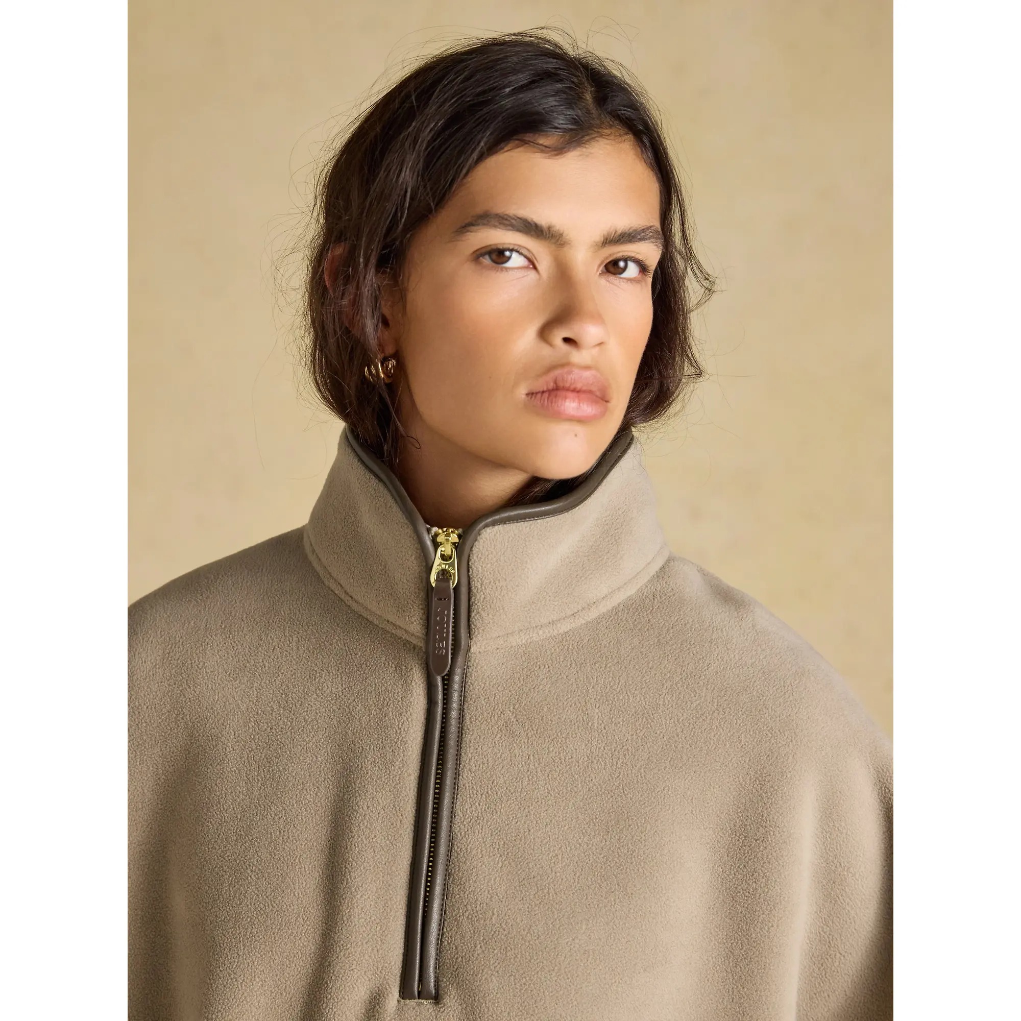 Product image 7 of 9 of Joules Women's Heritage Polar Fleece Short Cape - Mink Brown